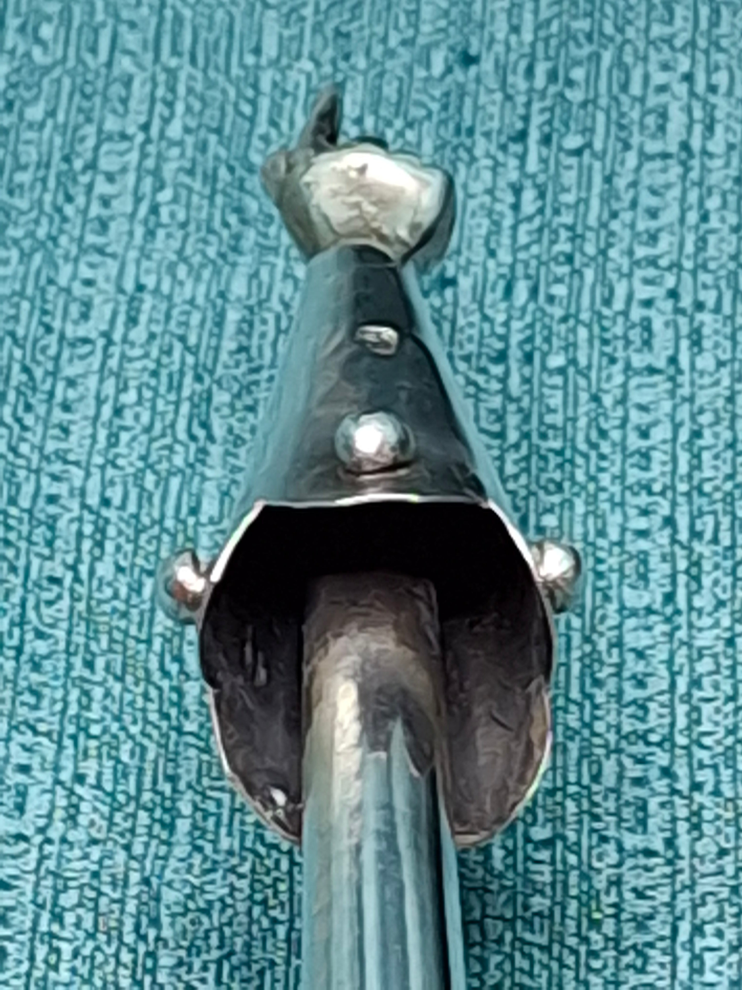 Rare Museum Quality Antique Warsaw Russian Empire Silver Torah Pointer (Yad) with Integrated Besamim Spice Box, Hallmarked 1878 by Assayer Josef Sosnkowski (OC), 84 Zolotniki, Warsaw Horse Head Mark