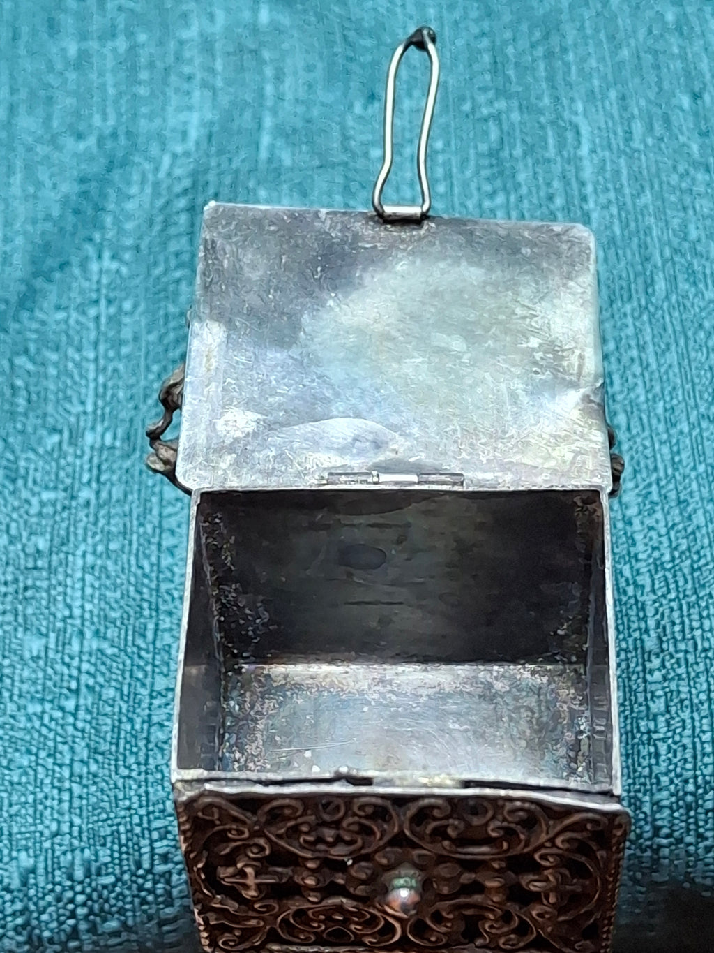 Rare Museum Quality Antique Warsaw Russian Empire Silver Torah Pointer (Yad) with Integrated Besamim Spice Box, Hallmarked 1878 by Assayer Josef Sosnkowski (OC), 84 Zolotniki, Warsaw Horse Head Mark