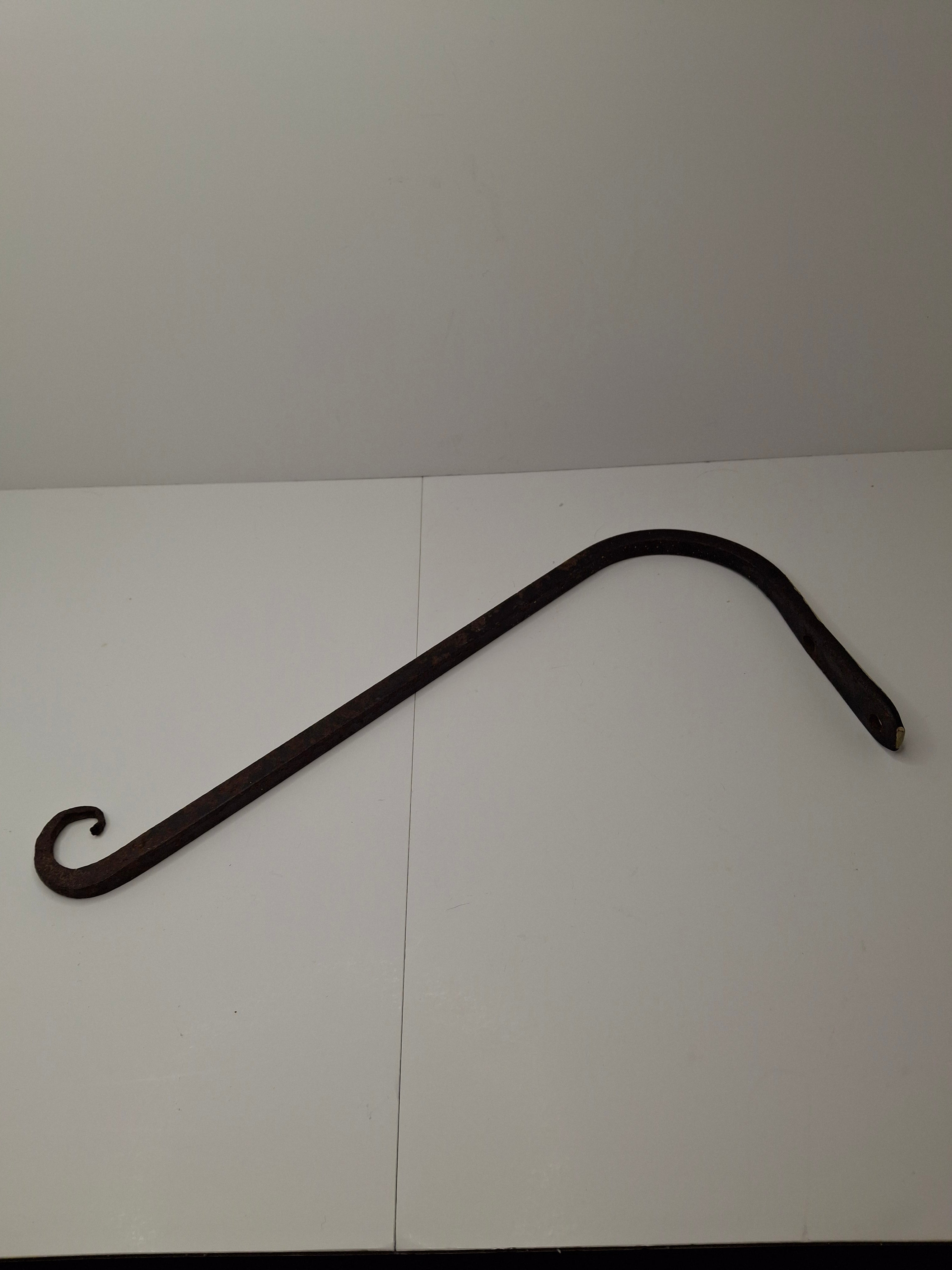Antique 18th-19th Century Hand-Forged Wrought Iron Betty Lamp Hanger Spike Hook