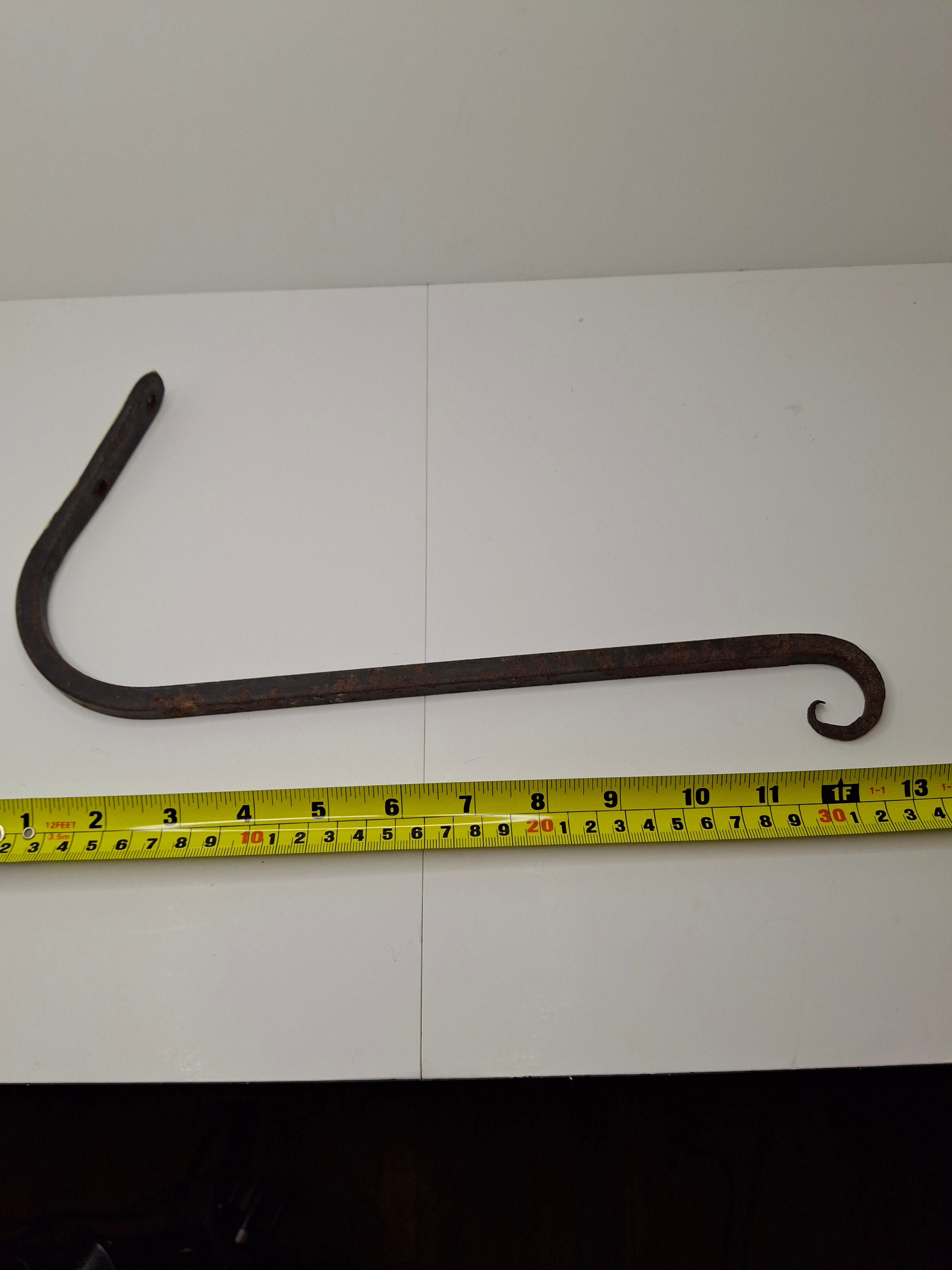 Antique 18th-19th Century Hand-Forged Wrought Iron Betty Lamp Hanger Spike Hook