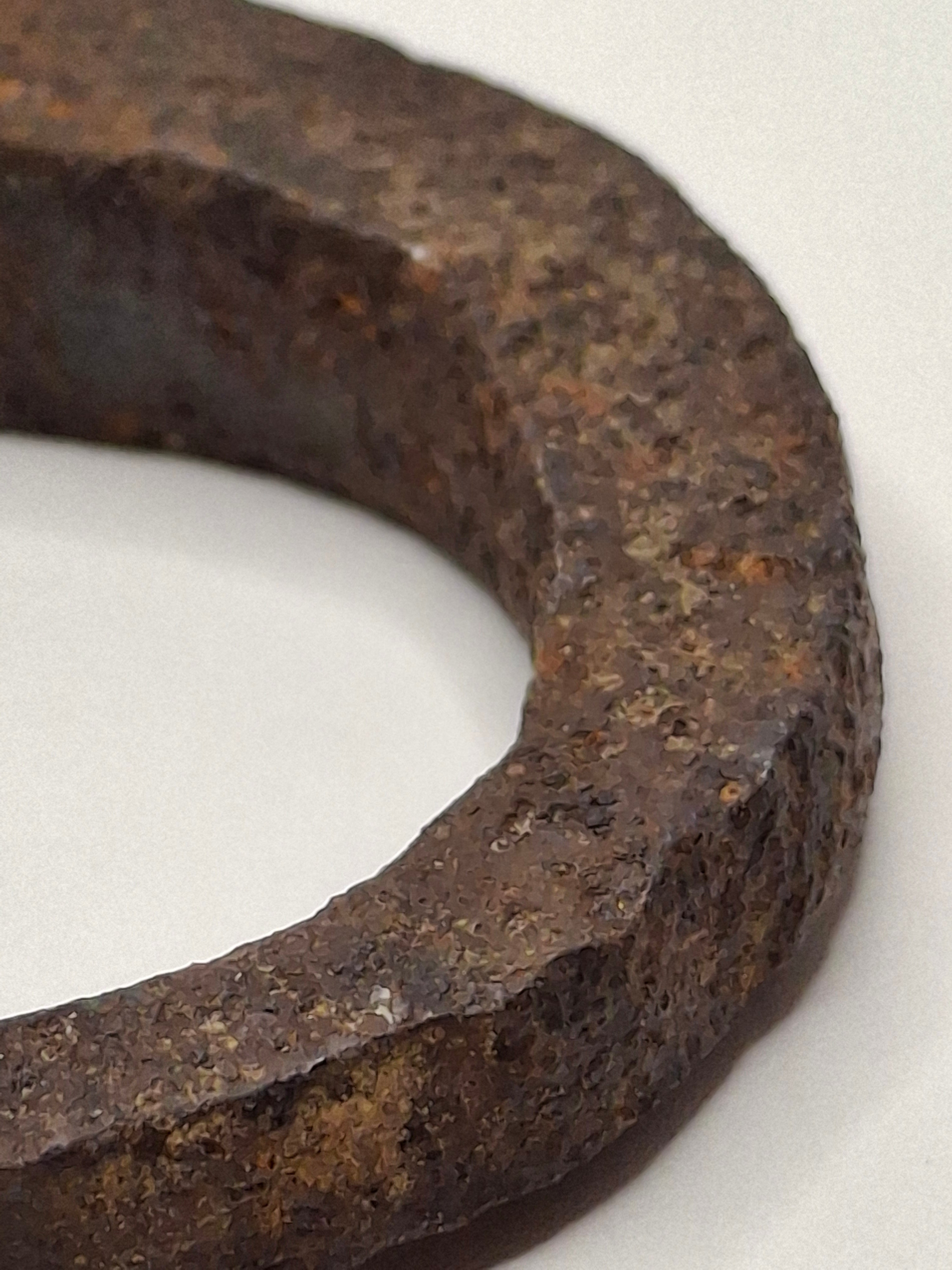 Antique 18th-19th Century Hand-Forged Wrought Iron Betty Lamp Hanger Spike Hook