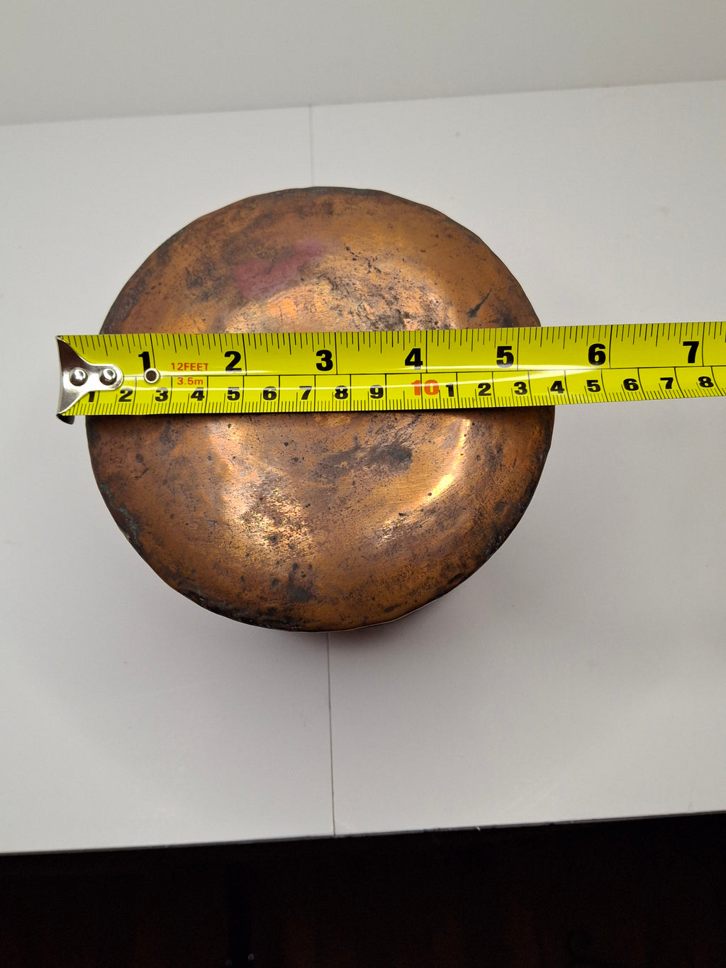 19th C Hand-Hammered Copper Pot or Melting Cauldron w/ Wrought Iron Handle