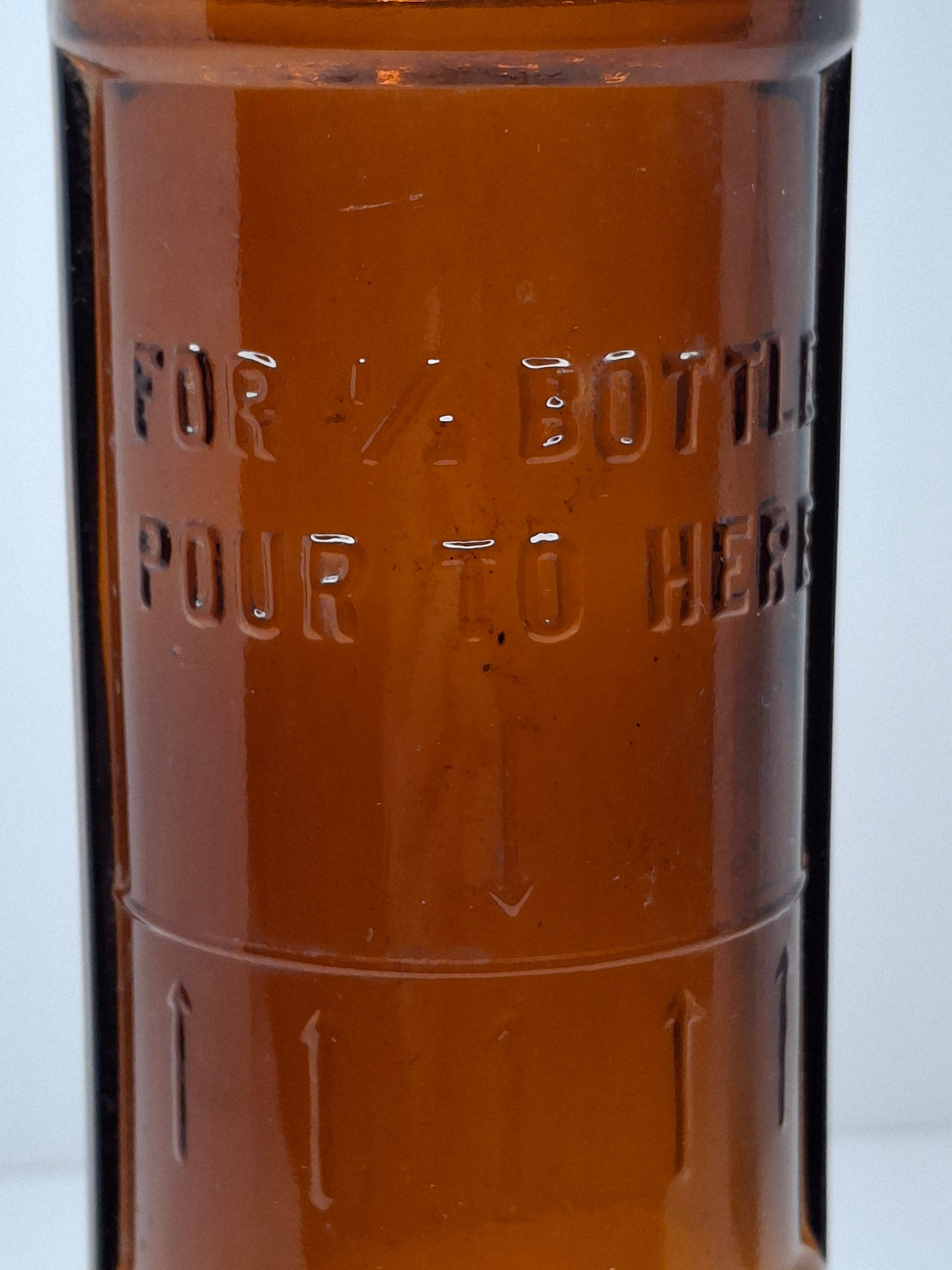 1944 Certo Fruit Pectin Amber Glass Measuring Bottle - Reg. U.S. Pat. Office