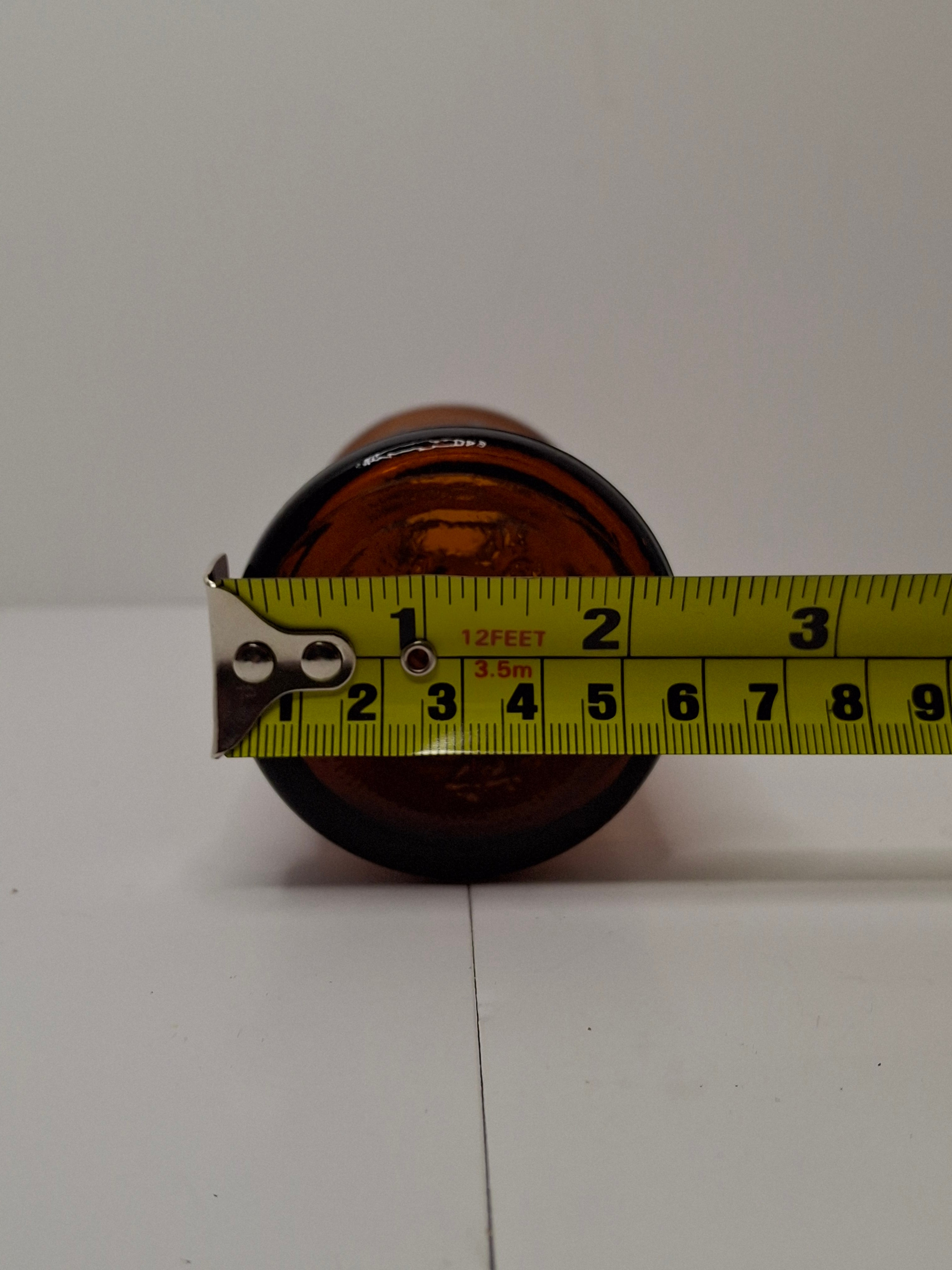 1944 Certo Fruit Pectin Amber Glass Measuring Bottle - Reg. U.S. Pat. Office