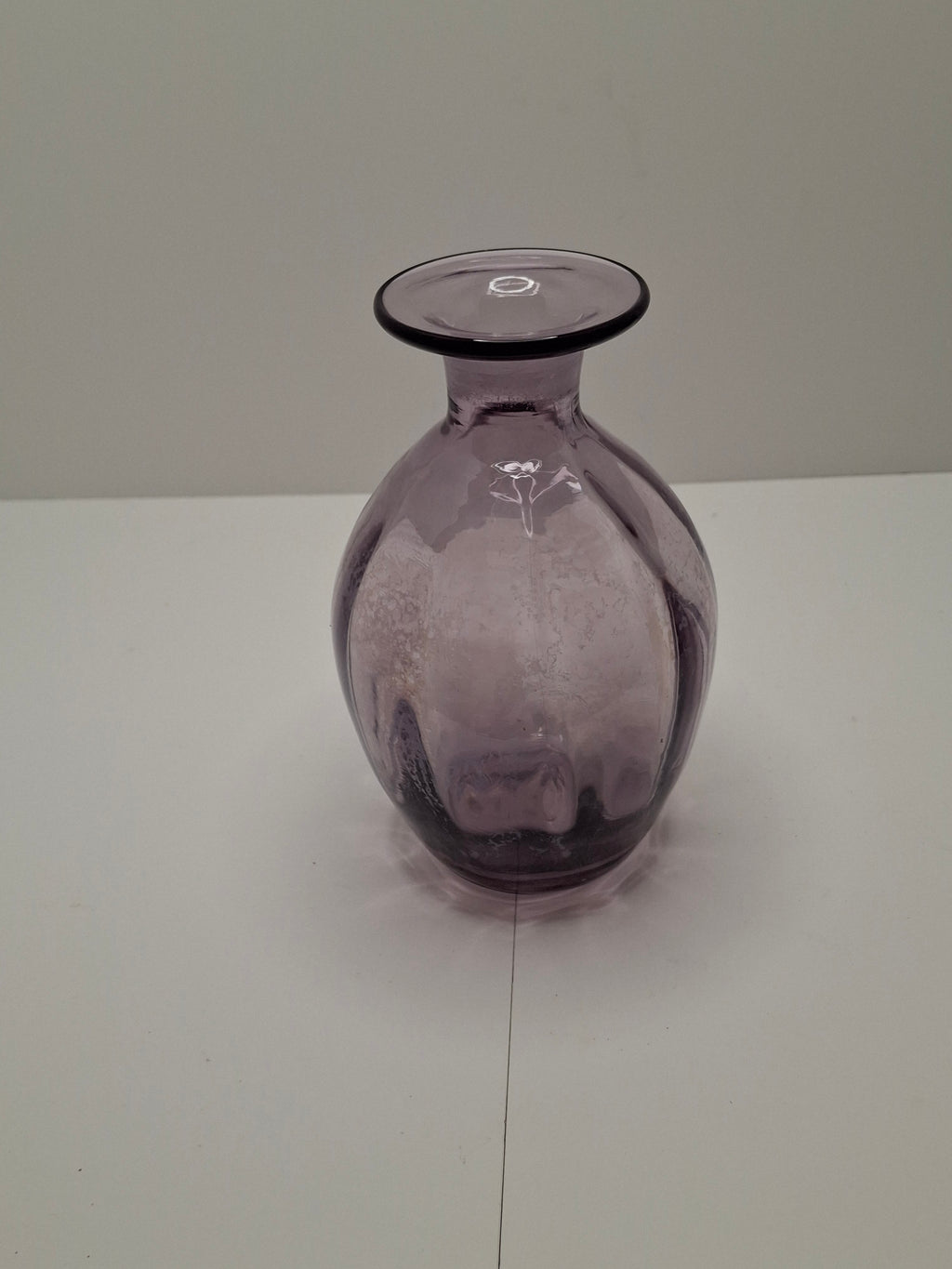 Antique Victorian Amethyst Purple Hand-Blown Glass Bud Vase w/ Rough Pontil Mark