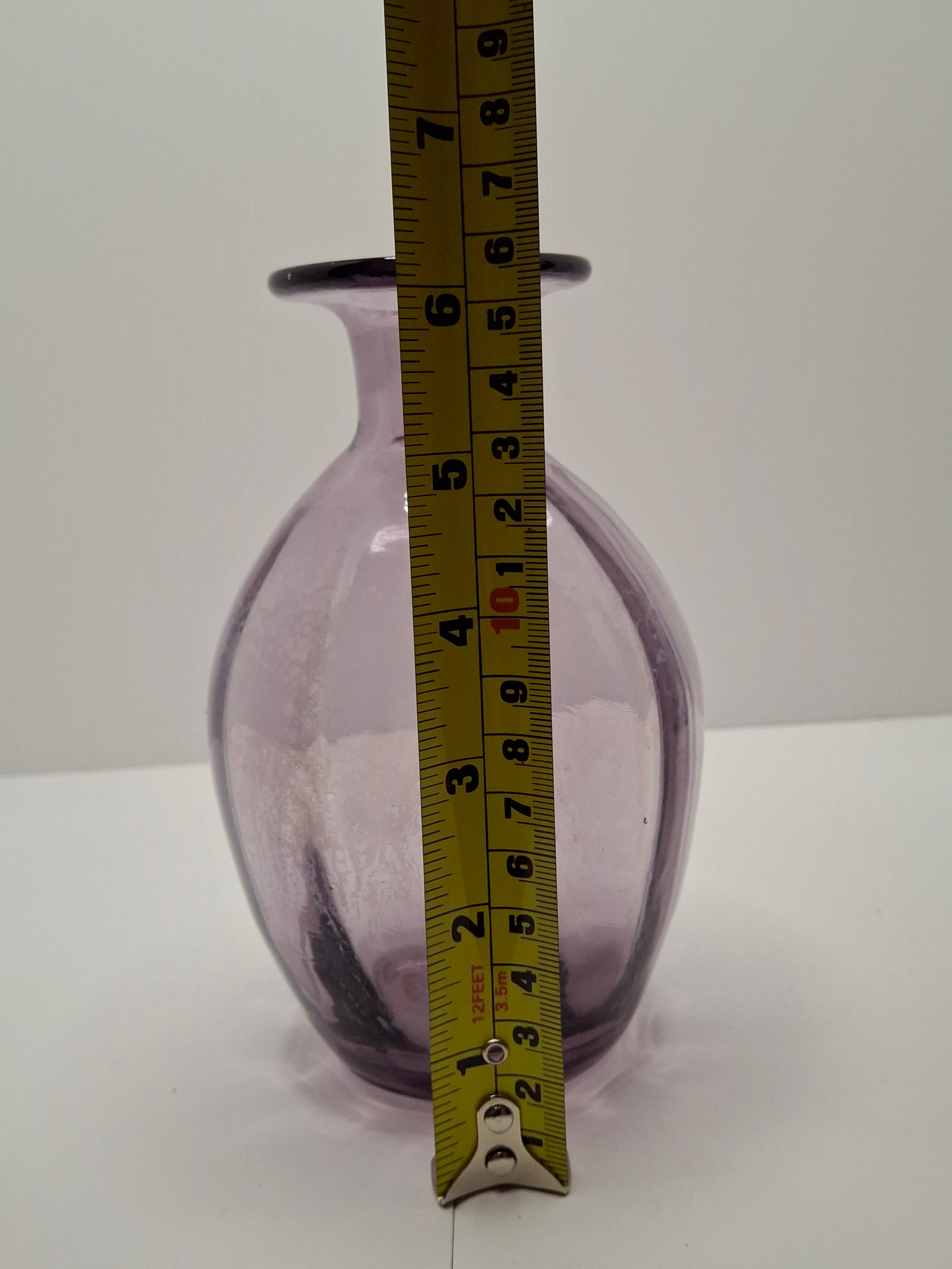 Antique Victorian Amethyst Purple Hand-Blown Glass Bud Vase w/ Rough Pontil Mark