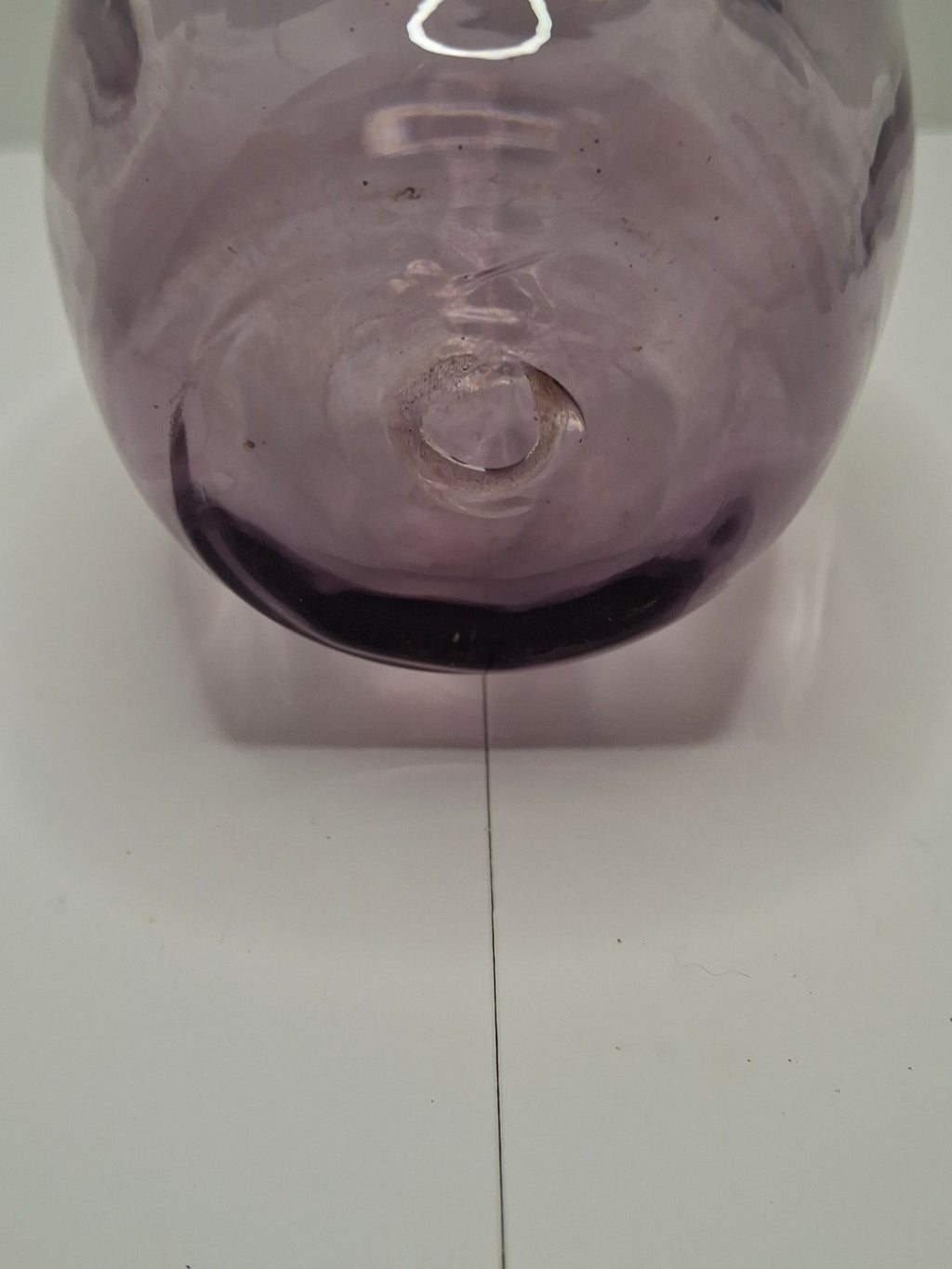 Antique Victorian Amethyst Purple Hand-Blown Glass Bud Vase w/ Rough Pontil Mark