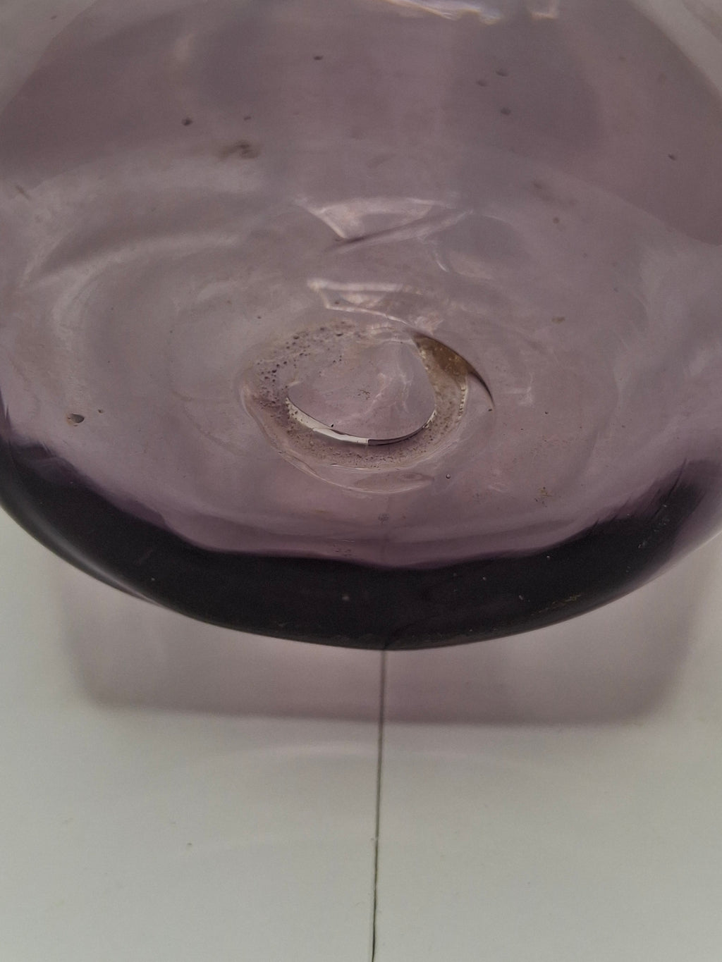 Antique Victorian Amethyst Purple Hand-Blown Glass Bud Vase w/ Rough Pontil Mark