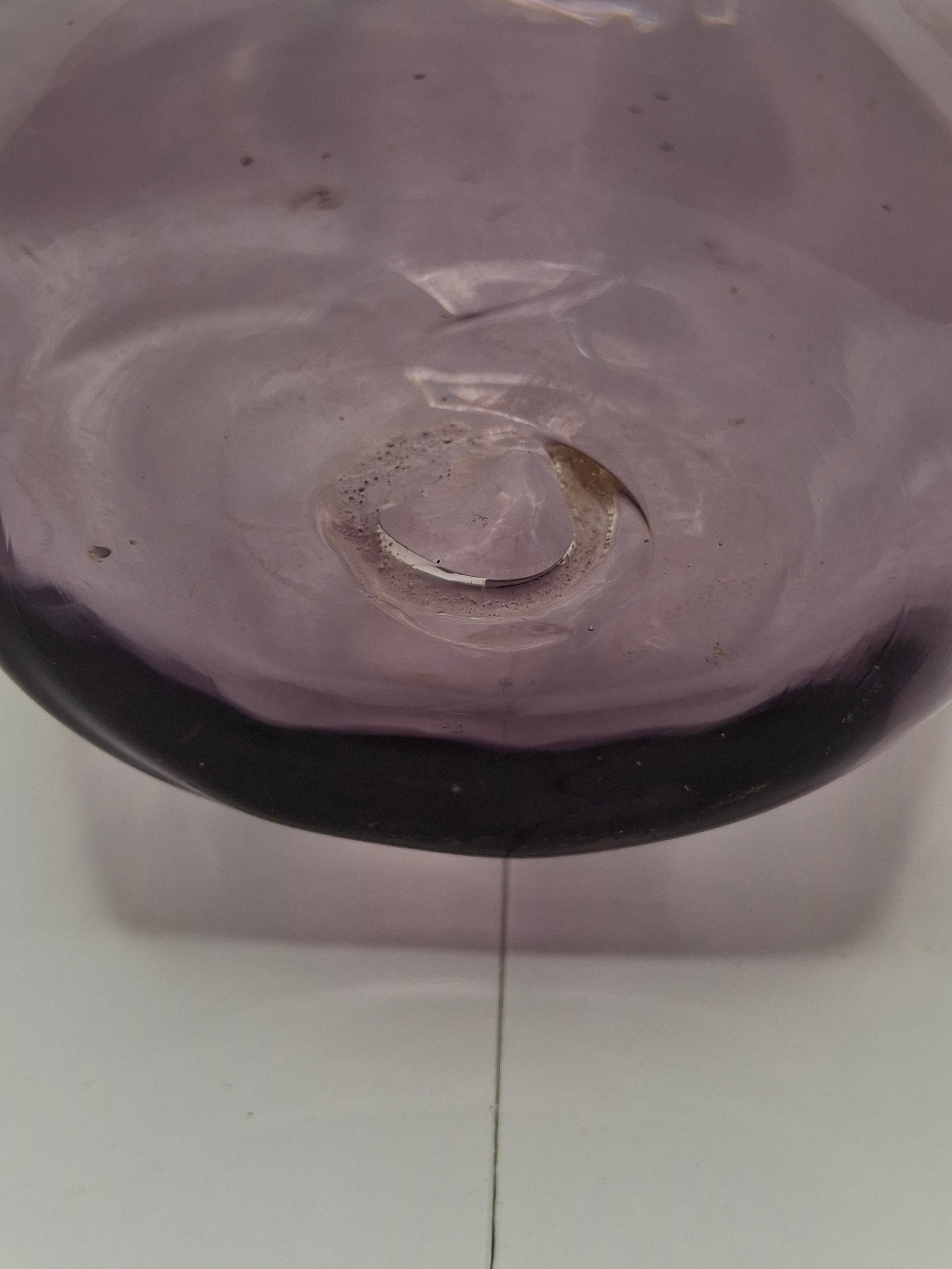 Antique Victorian Amethyst Purple Hand-Blown Glass Bud Vase w/ Rough Pontil Mark