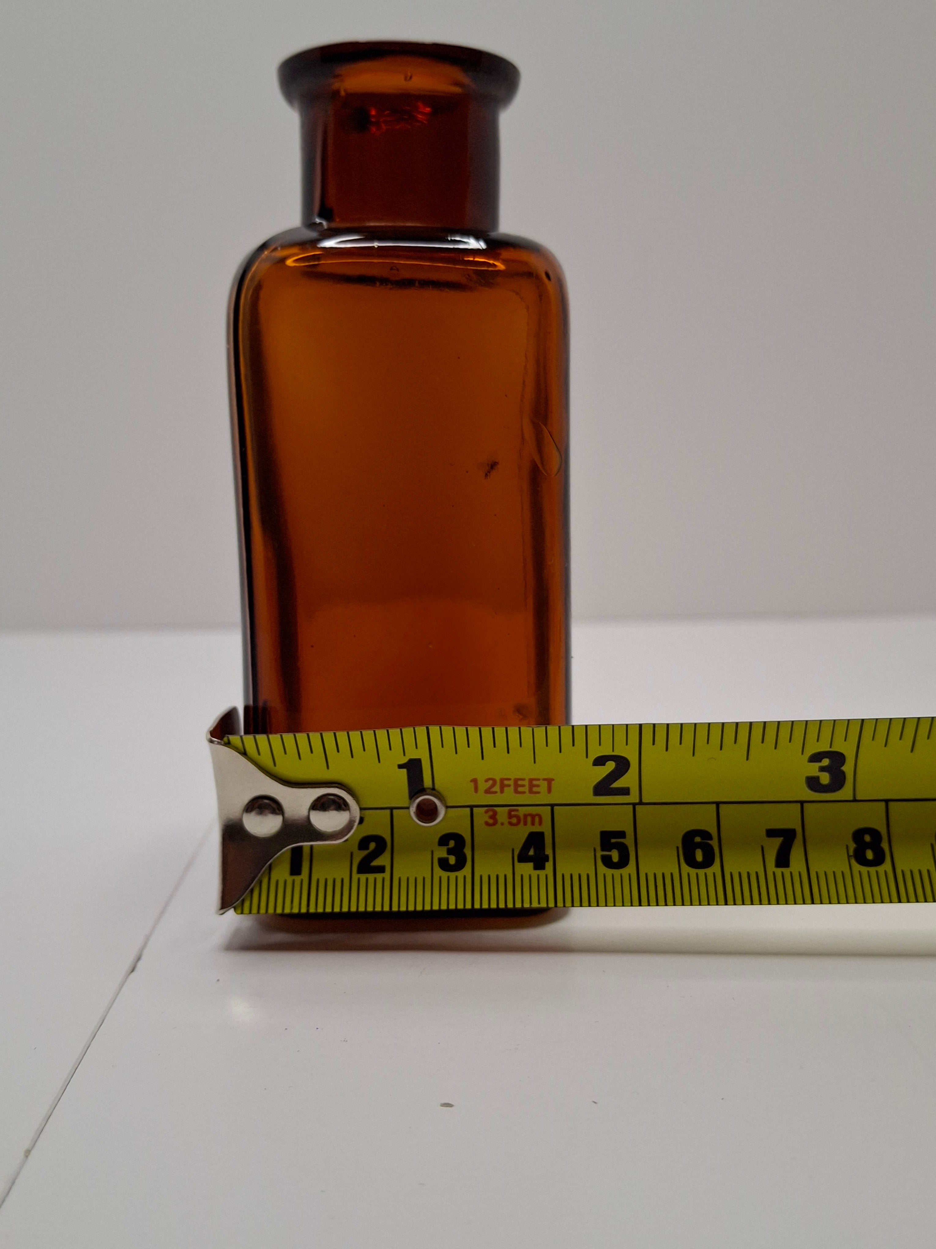 Antique Amber Glass Apothecary Medicine Bottle - John Wyeth & Brother Philadelphia - Embossed WYETH 16 on Base - 4" Tall Vintage Collectible