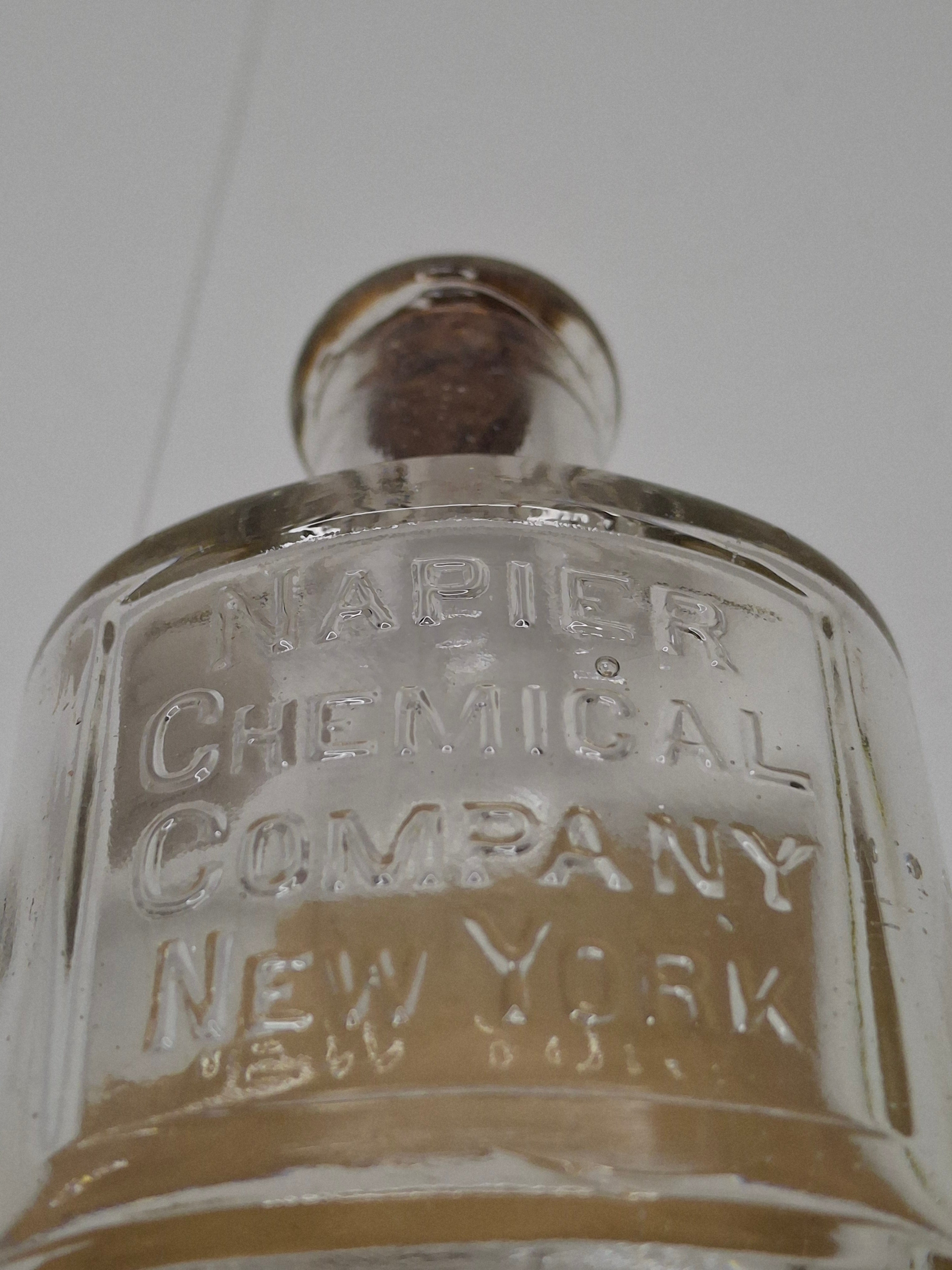 c.1910 Napier Chemical Company New York Glycerine & Rose Water Embossed Glass