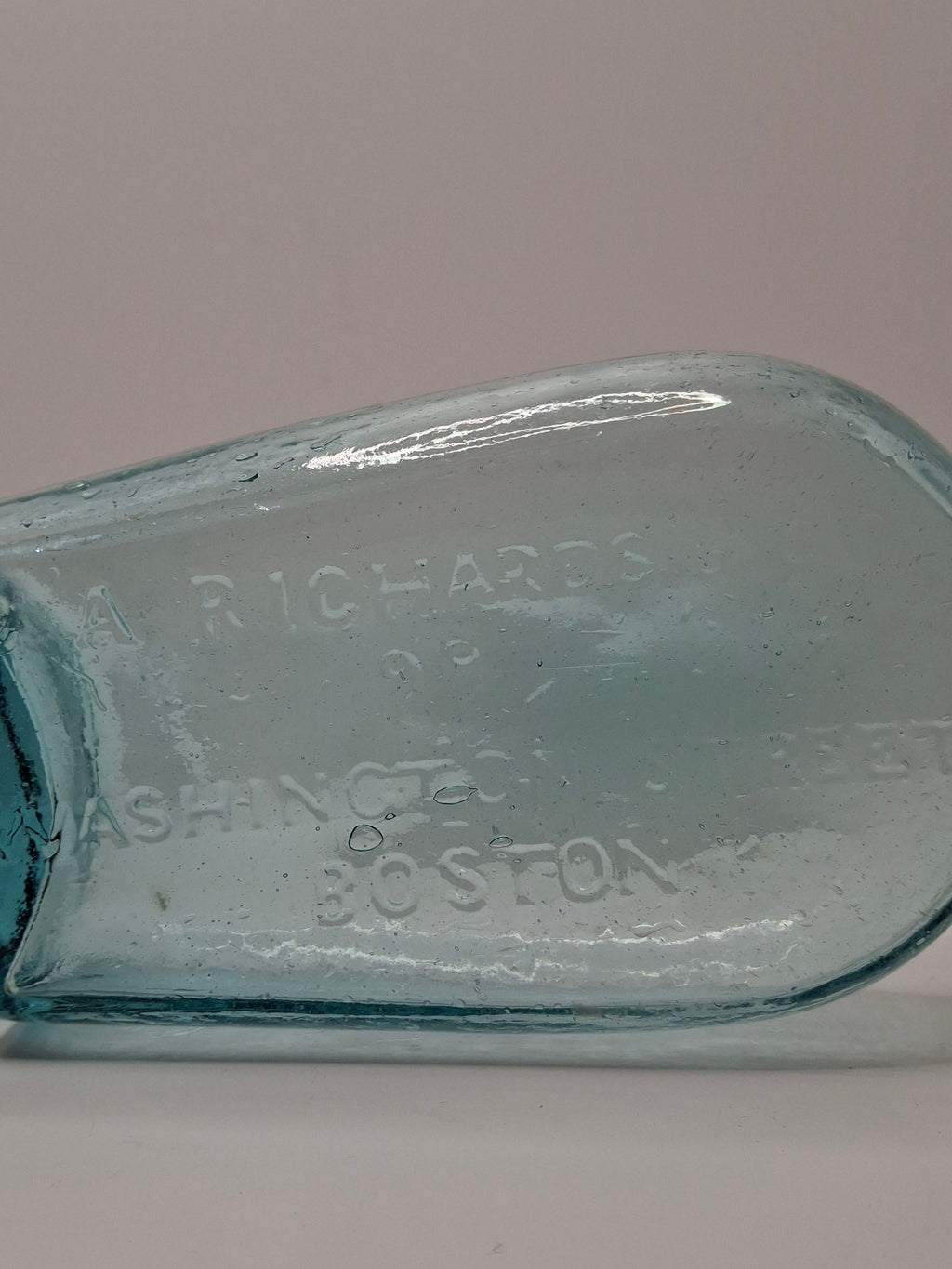 Aqua Blue C.A. Richards Whiskey/Bitters Bottle - 99 Washington Street, Boston