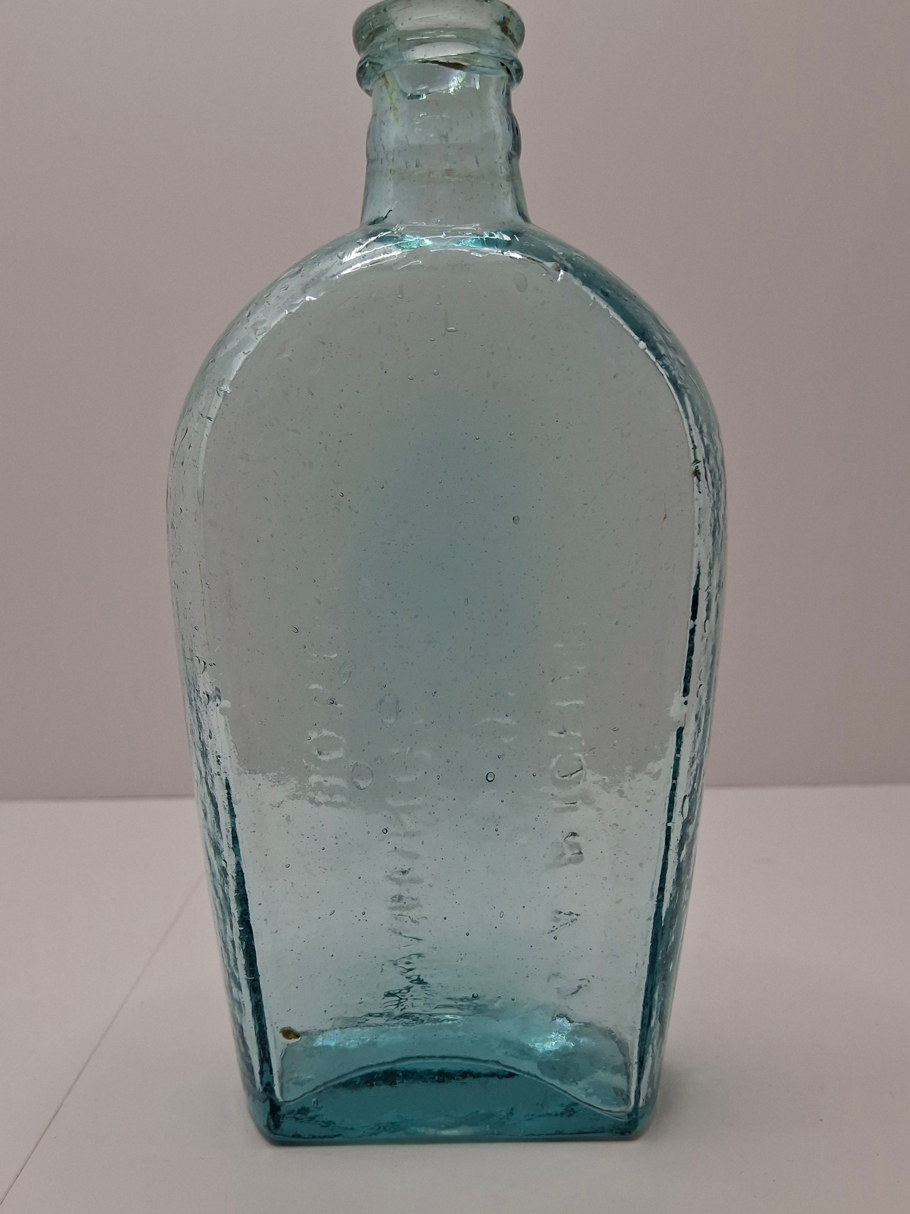 Aqua Blue C.A. Richards Whiskey/Bitters Bottle - 99 Washington Street, Boston