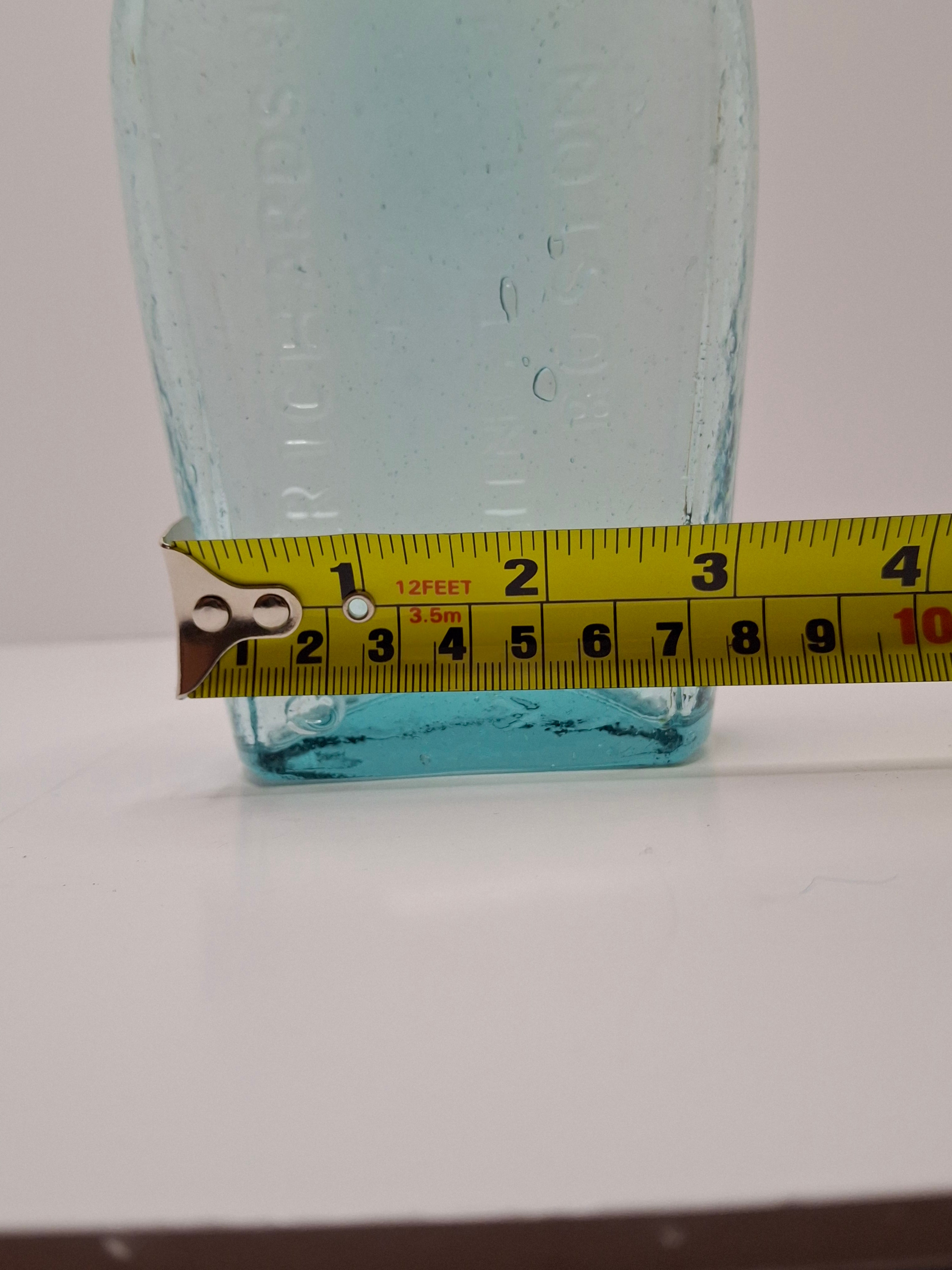 Aqua Blue C.A. Richards Whiskey/Bitters Bottle - 99 Washington Street, Boston