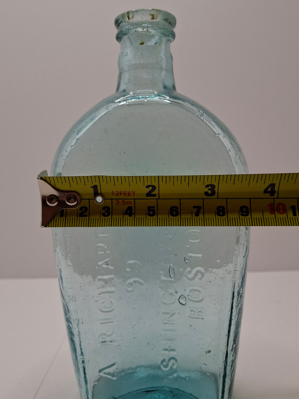 Aqua Blue C.A. Richards Whiskey/Bitters Bottle - 99 Washington Street, Boston