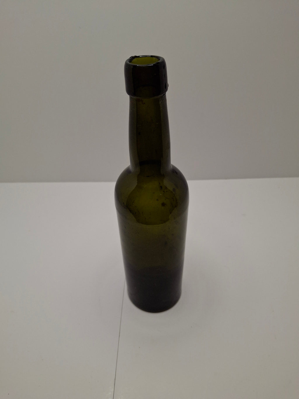 Antique Hand-Blown Olive Green Glass Wine or Spirits Bottle - Early 19th Century