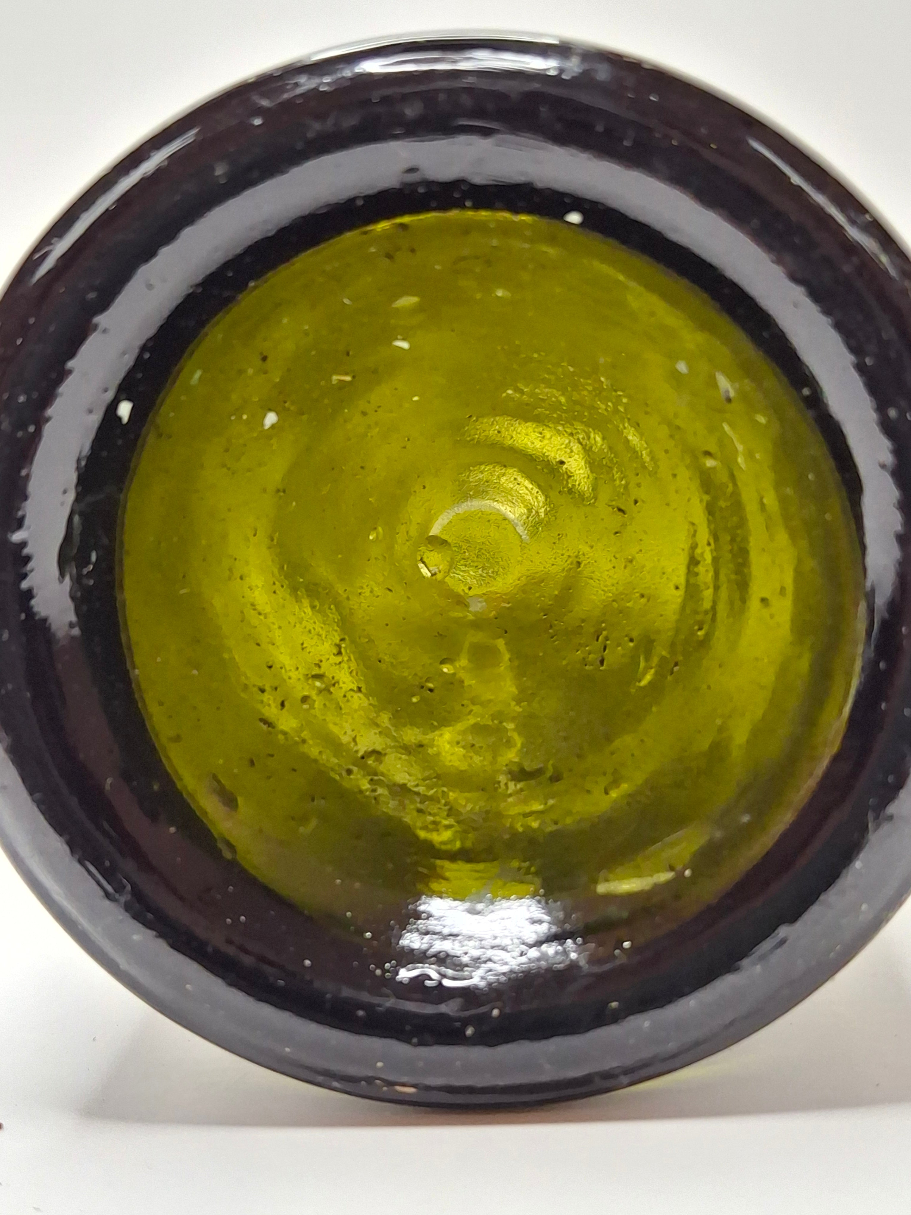 Antique Hand-Blown Olive Green Glass Wine or Spirits Bottle - Early 19th Century