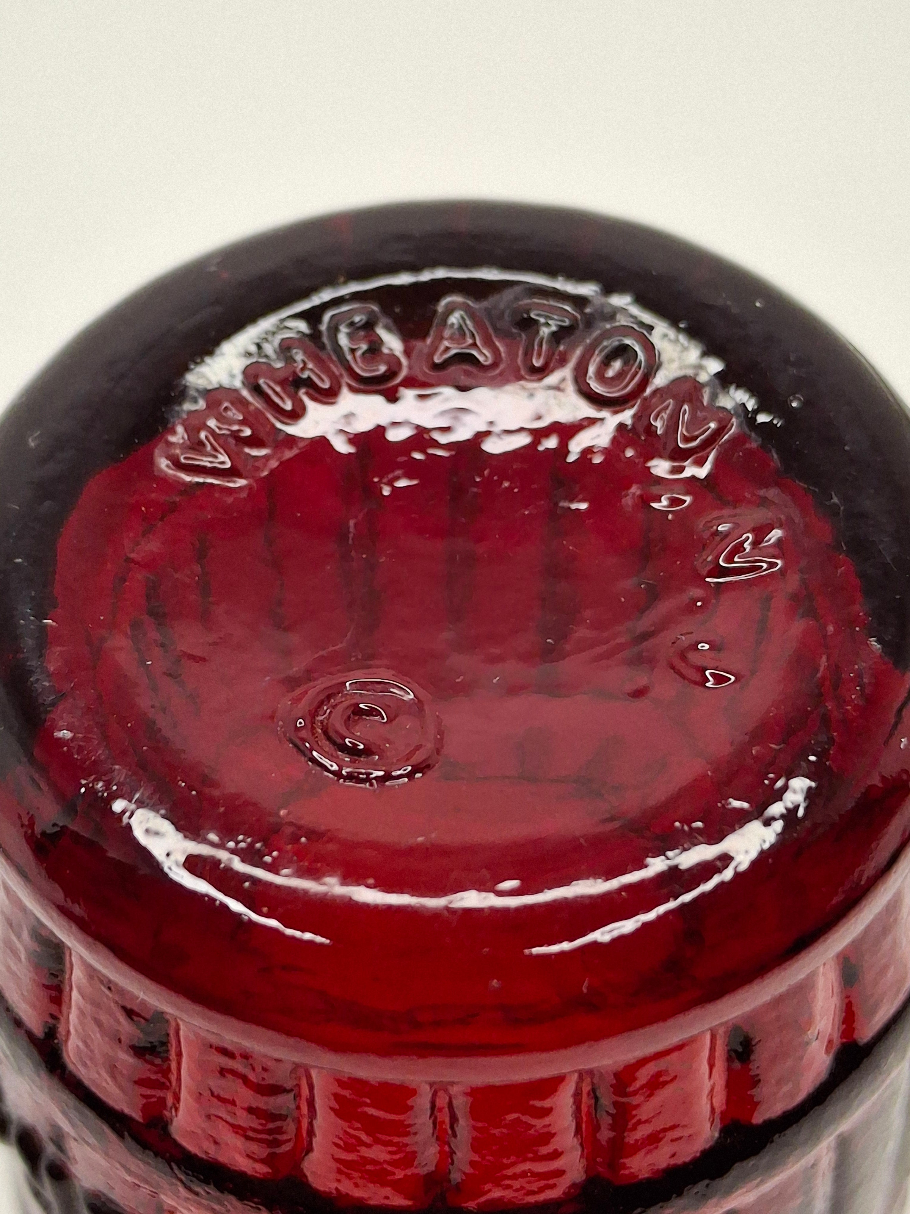 Pair of 1970s Vintage Mini Bottles - Red "Root Bitters" & Green "Old Doc's" Corn