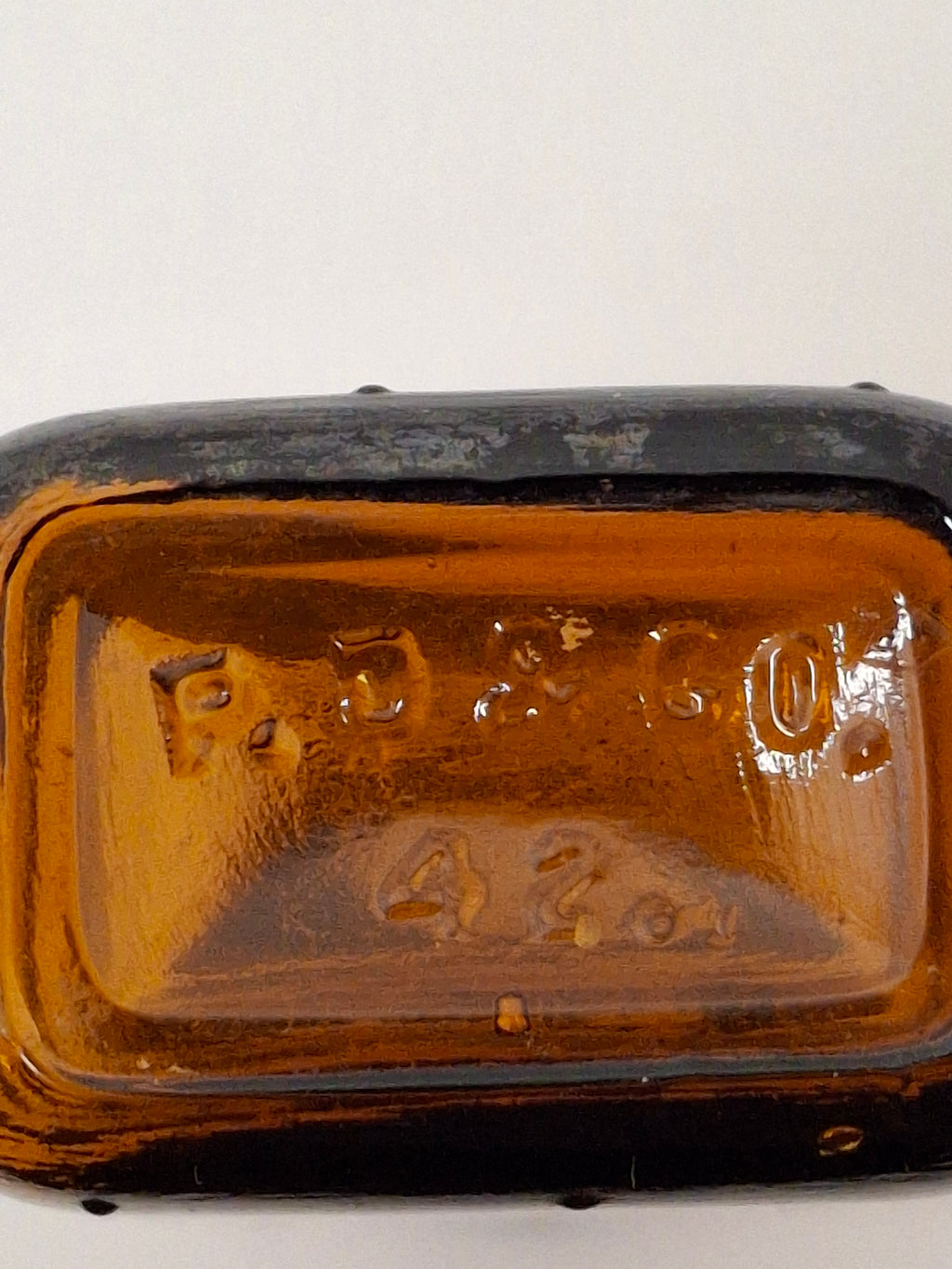 Antique Parke Davis & Co. Amber Glass Apothecary Medicine Bottle - Embossed P.D. & Co. 42, c. 1880-1920