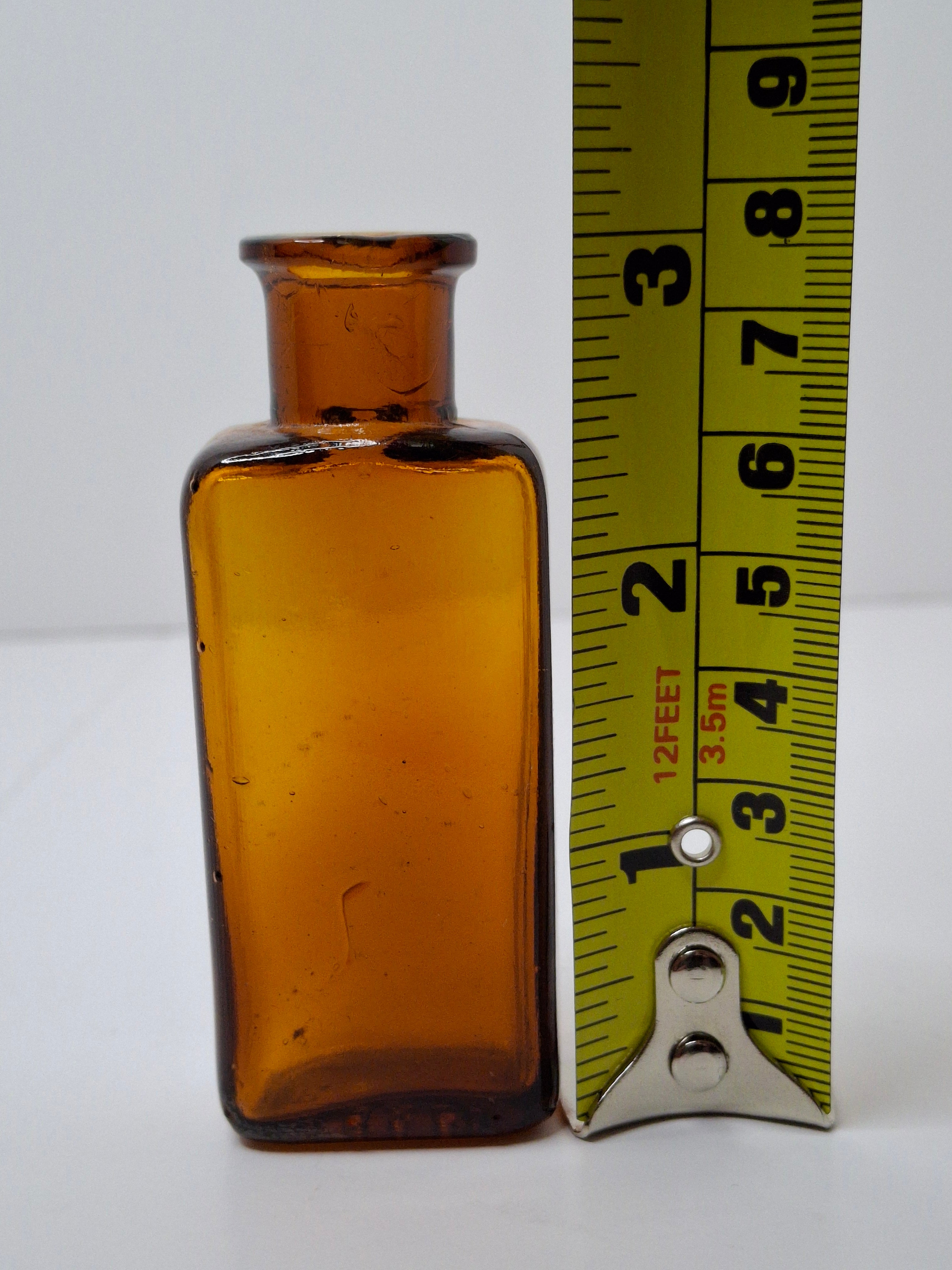 Antique Parke Davis & Co. Amber Glass Apothecary Medicine Bottle - Embossed P.D. & Co. 42, c. 1880-1920