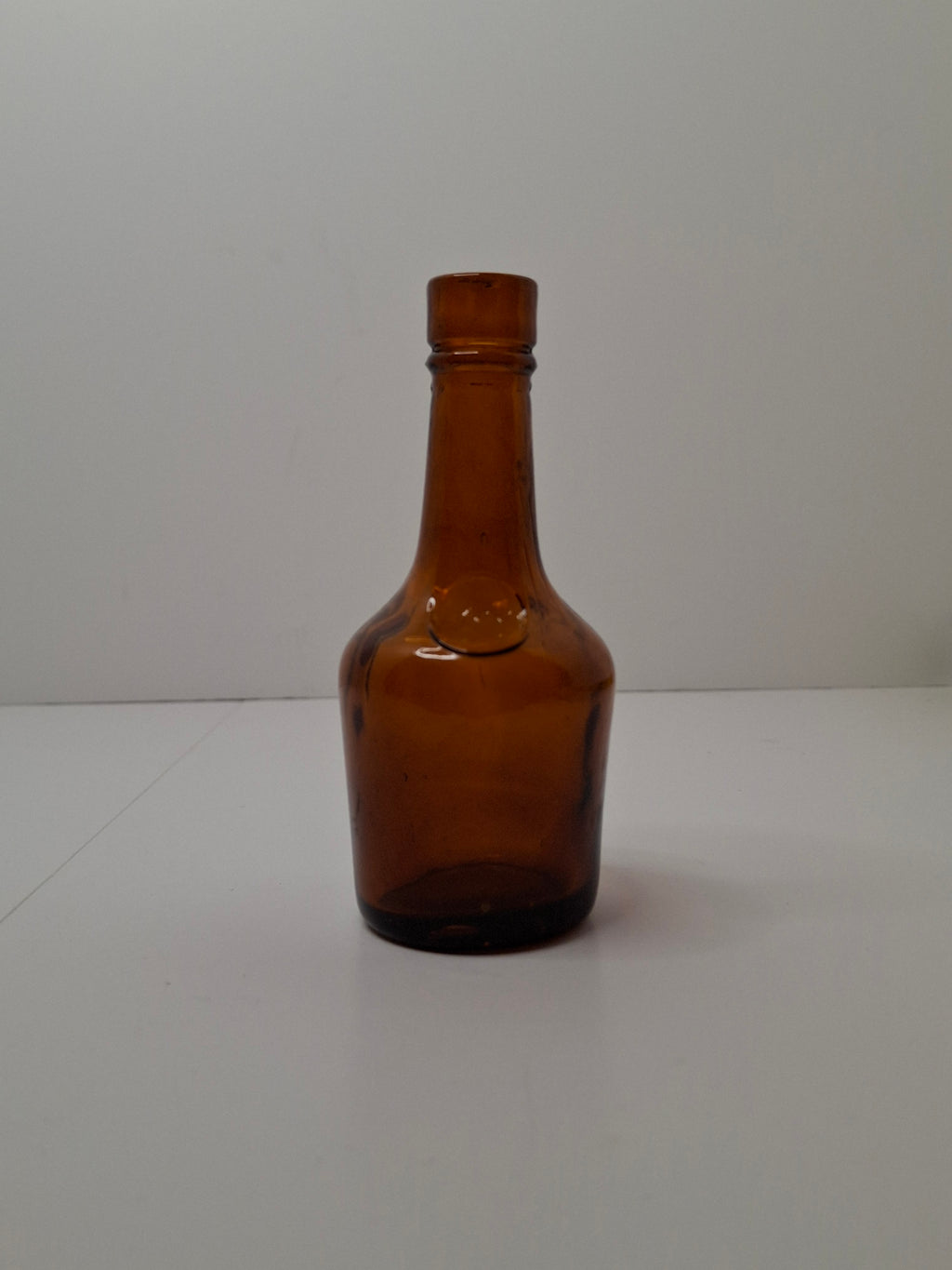 Antique Miniature Amber Glass Chemist Apothecary Bottle - Davey & Moore, England