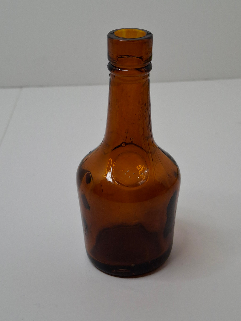 Antique Miniature Amber Glass Chemist Apothecary Bottle - Davey & Moore, England