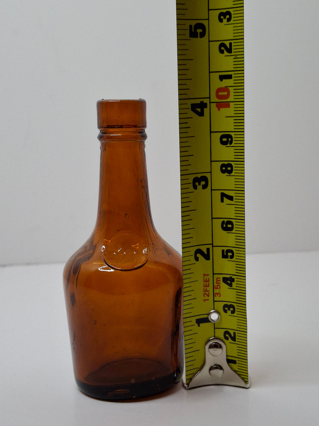Antique Miniature Amber Glass Chemist Apothecary Bottle - Davey & Moore, England