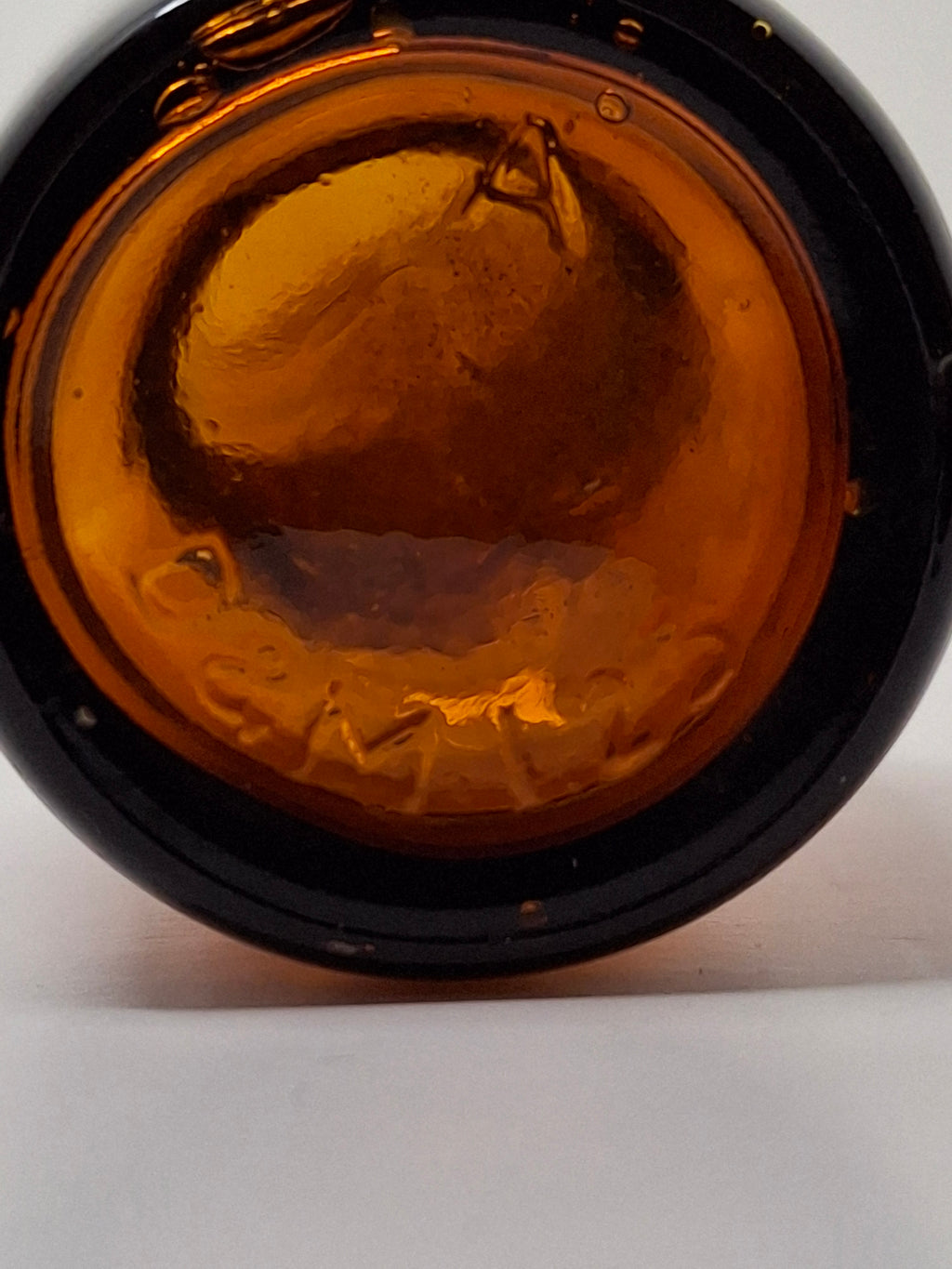 Antique Miniature Amber Glass Chemist Apothecary Bottle - Davey & Moore, England