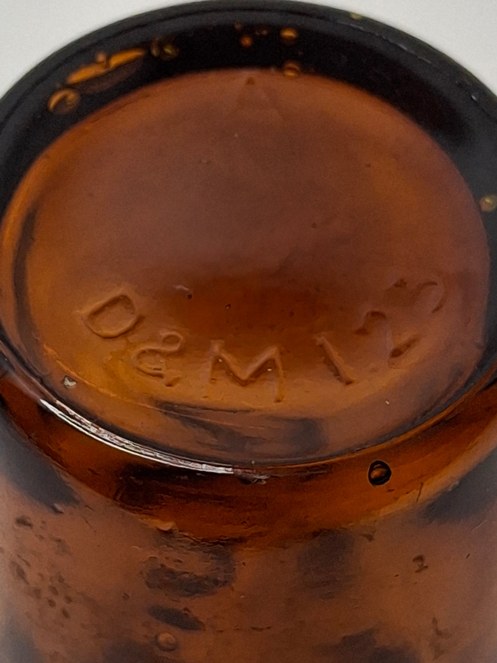 Antique Miniature Amber Glass Chemist Apothecary Bottle - Davey & Moore, England