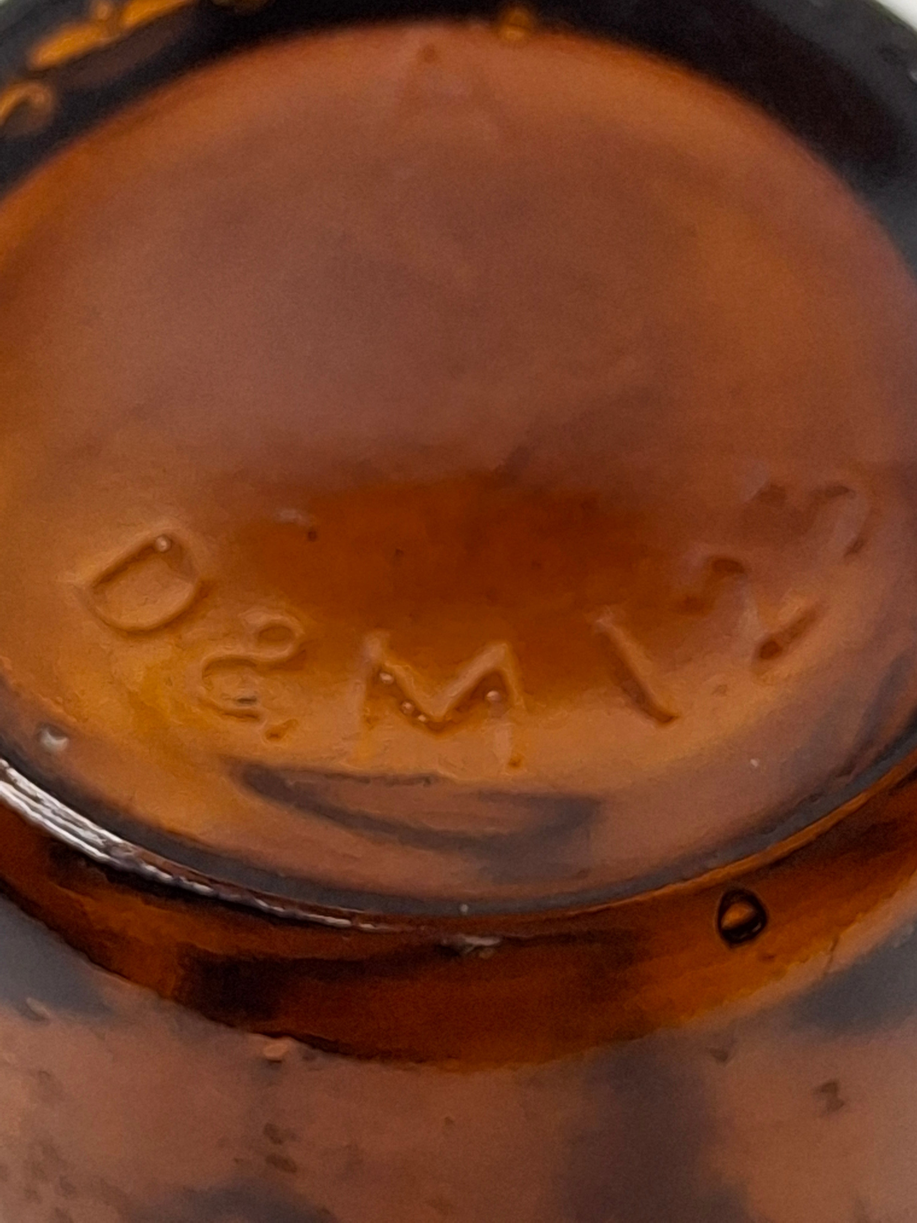 Antique Miniature Amber Glass Chemist Apothecary Bottle - Davey & Moore, England
