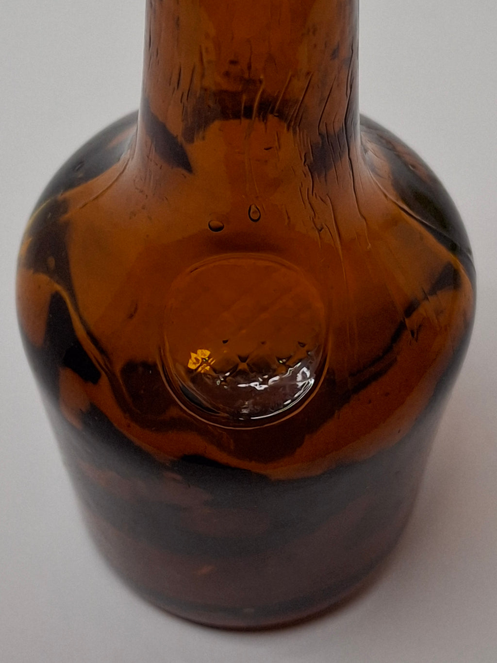 Antique Miniature Amber Glass Chemist Apothecary Bottle - Davey & Moore, England