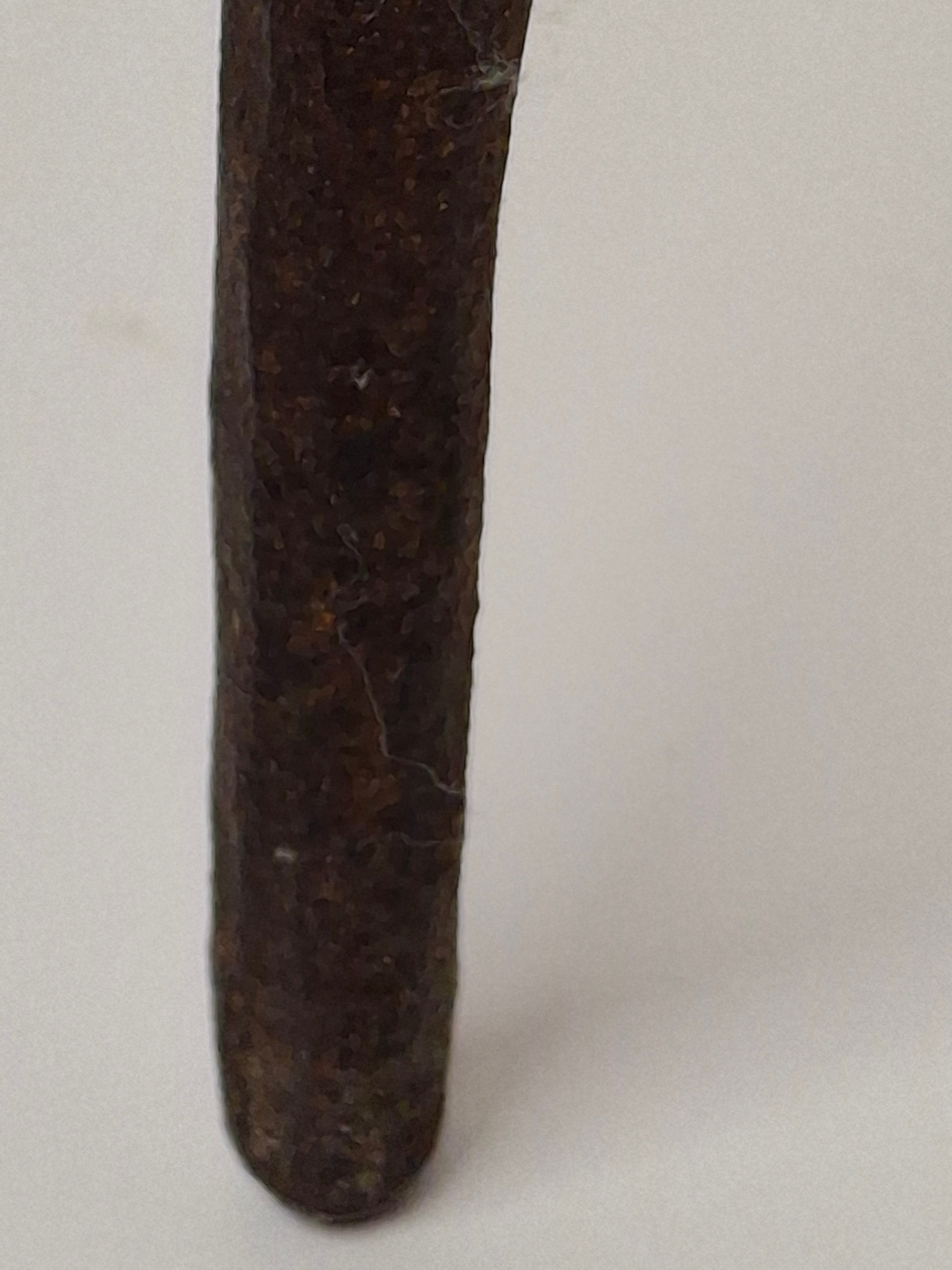 Museum Quality Antique 18th Century Hand-Wrought Iron Adjustable Four-Wick Grease or Lard Lamp with extremely Rare Pin-and-Hole Adjustment System