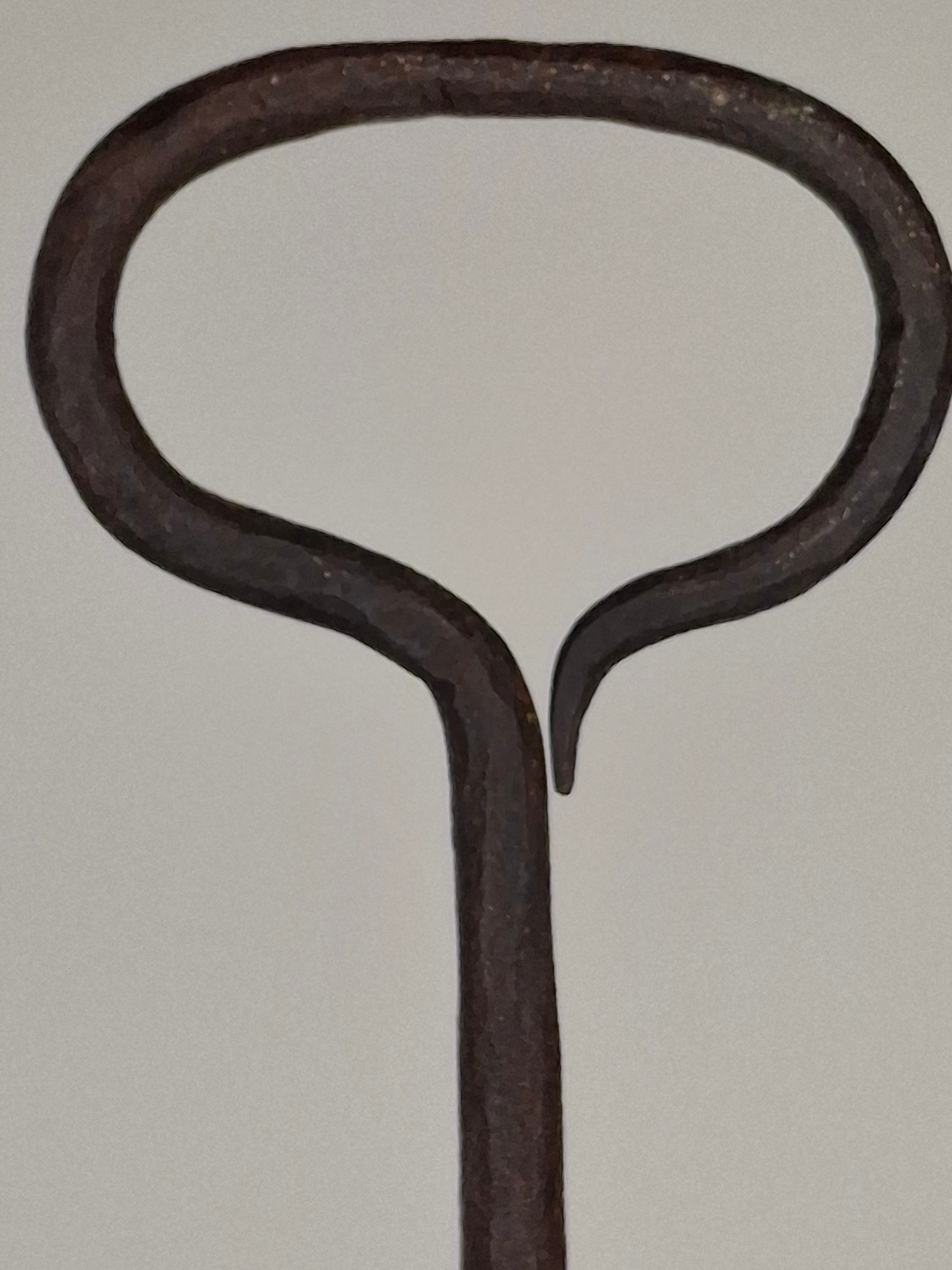 Museum Quality Antique 18th Century Hand-Wrought Iron Adjustable Four-Wick Grease or Lard Lamp with extremely Rare Pin-and-Hole Adjustment System