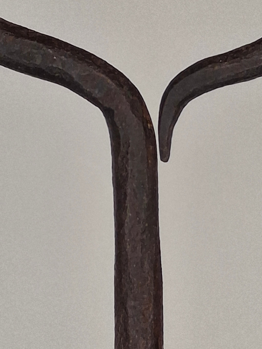 Museum Quality Antique 18th Century Hand-Wrought Iron Adjustable Four-Wick Grease or Lard Lamp with extremely Rare Pin-and-Hole Adjustment System