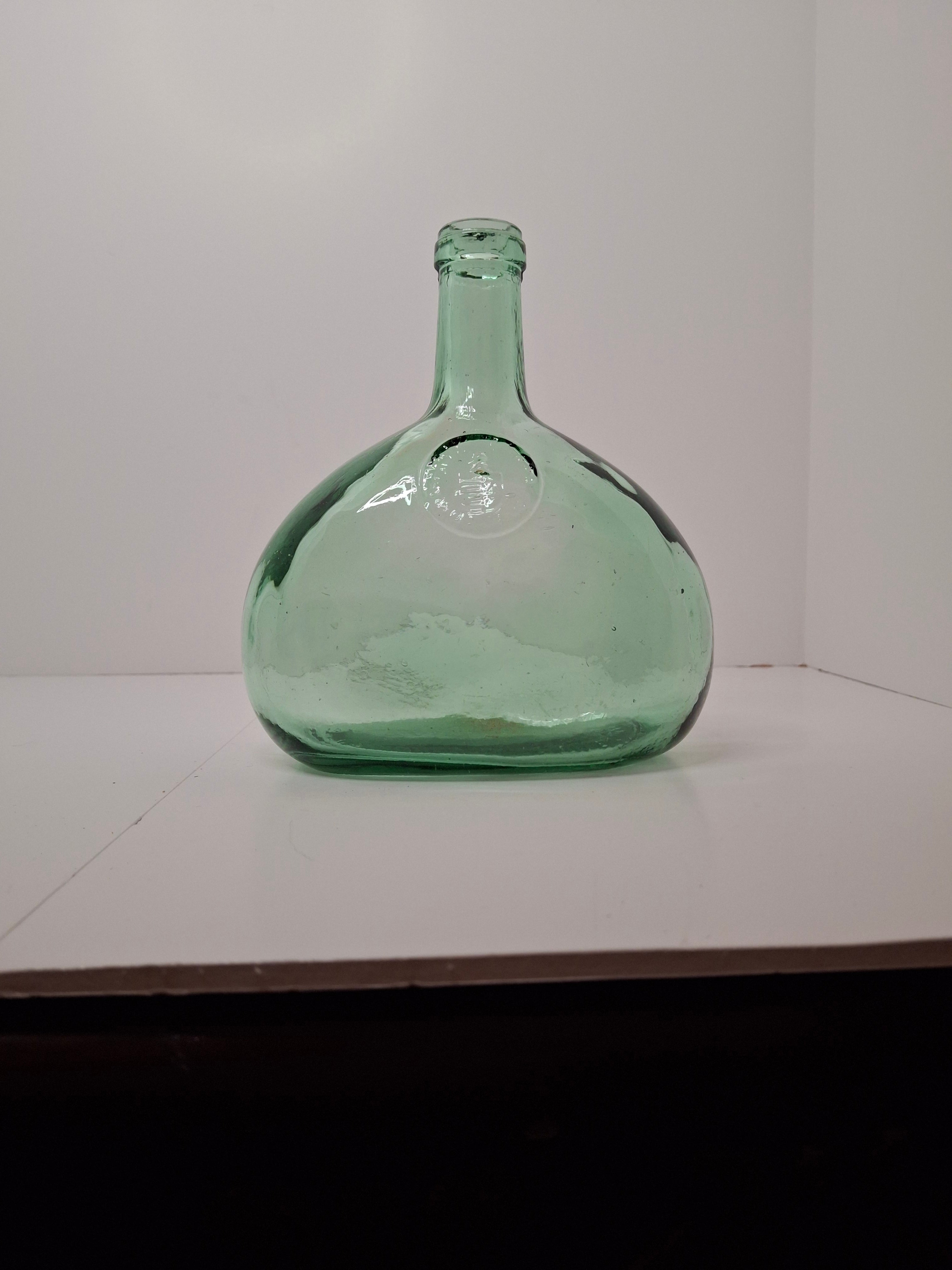 Vintage Mid-Century Green Glass Wine Bottle Decanter - Dalmau Hermanos Tarragona