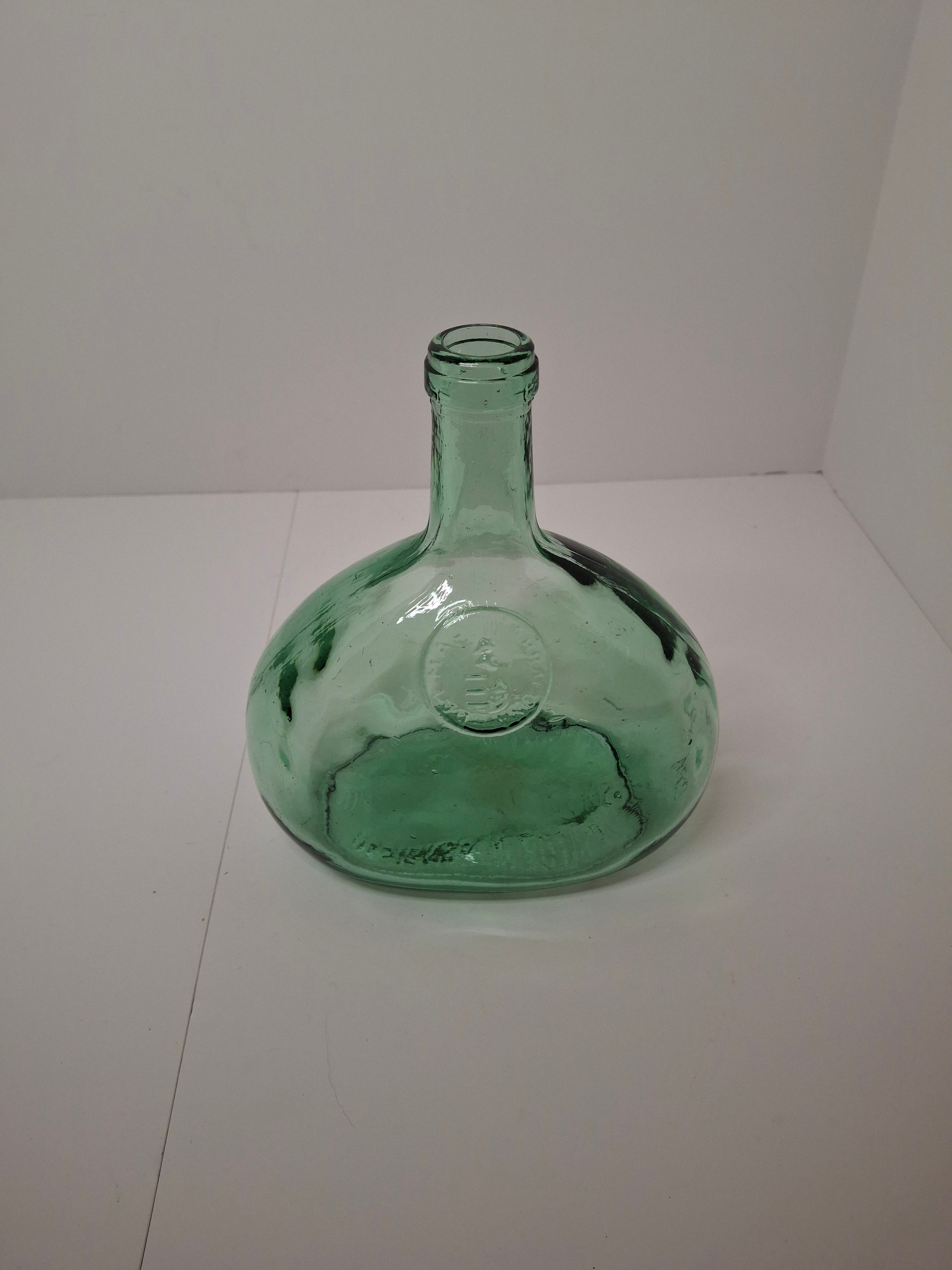 Vintage Mid-Century Green Glass Wine Bottle Decanter - Dalmau Hermanos Tarragona