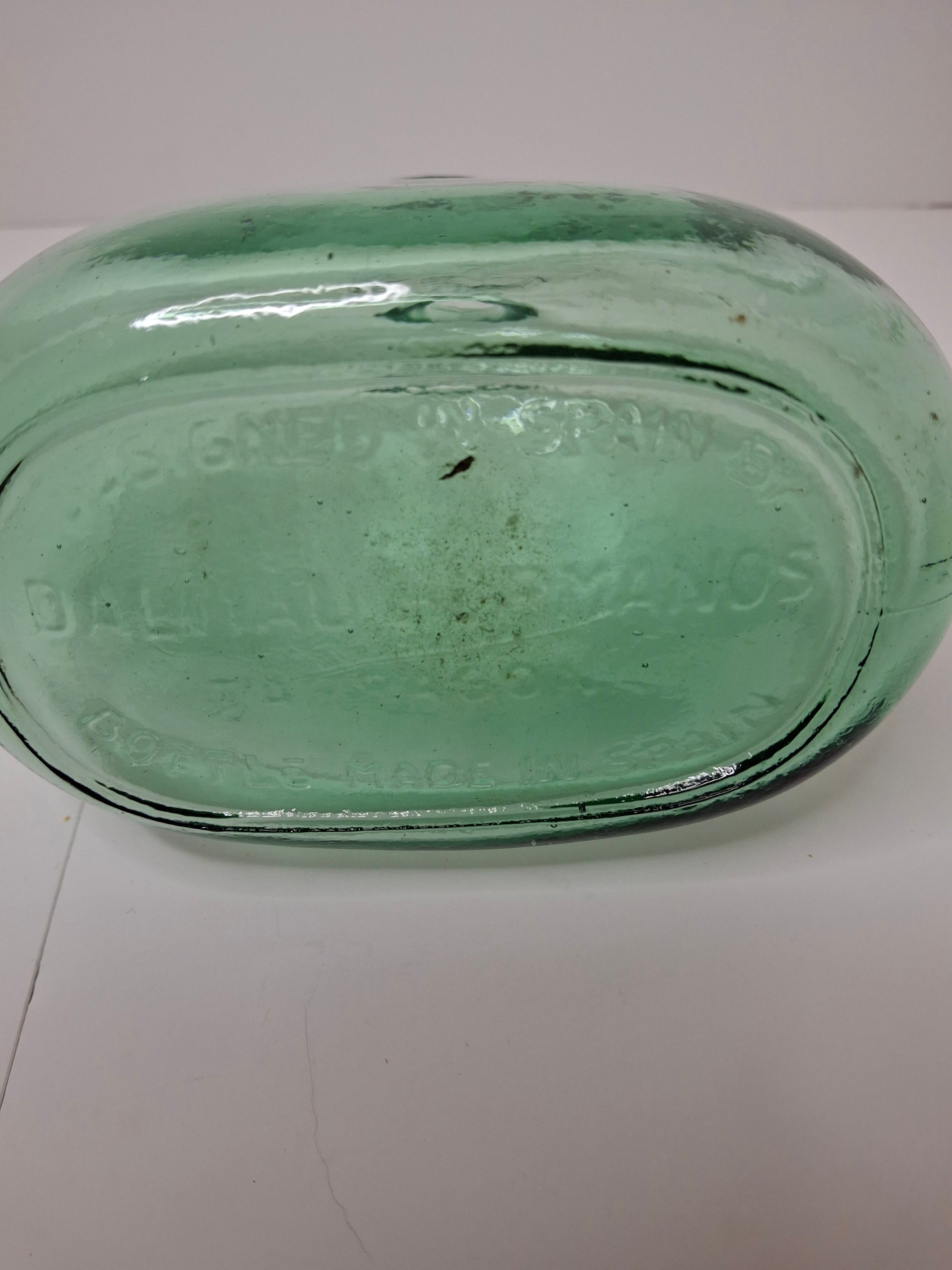 Vintage Mid-Century Green Glass Wine Bottle Decanter - Dalmau Hermanos Tarragona