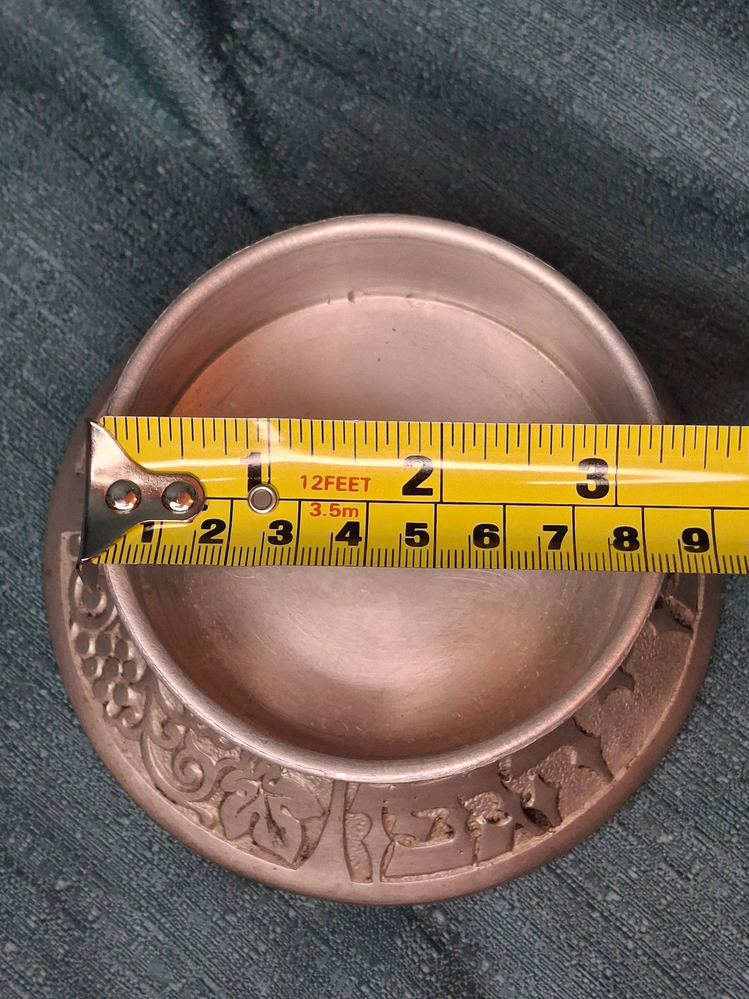 Vintage Israeli Pewter Wine Bottle Coaster with Hebrew "Borei Pri Hagafen" - Judaica Shabbat