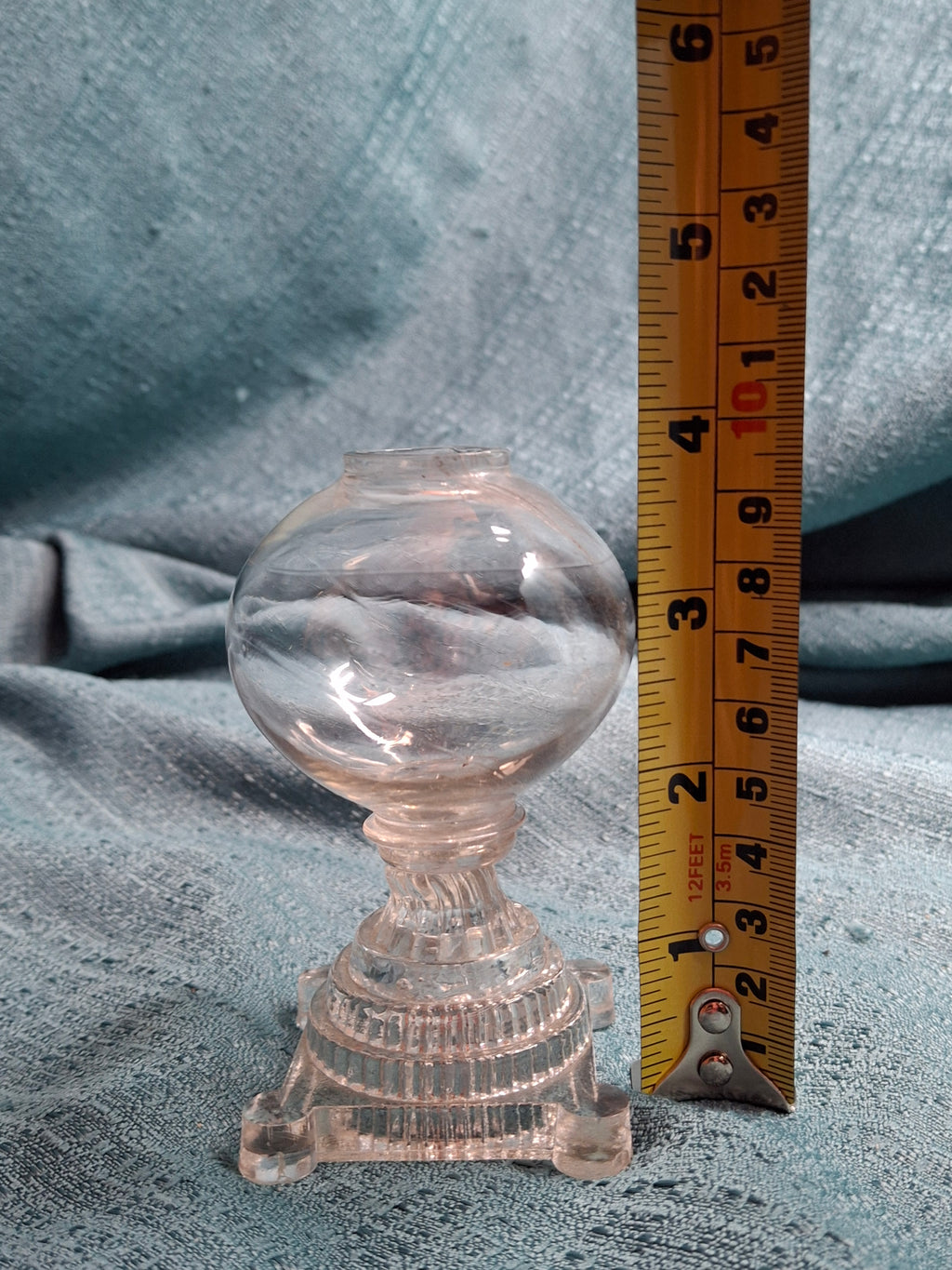 Antique Miniature Boston & Sandwich Pressed Glass Whale Oil Lamp, Circa 1840s