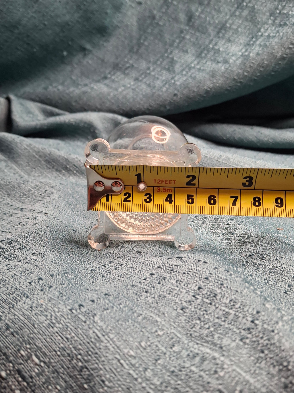 Antique Miniature Boston & Sandwich Pressed Glass Whale Oil Lamp, Circa 1840s