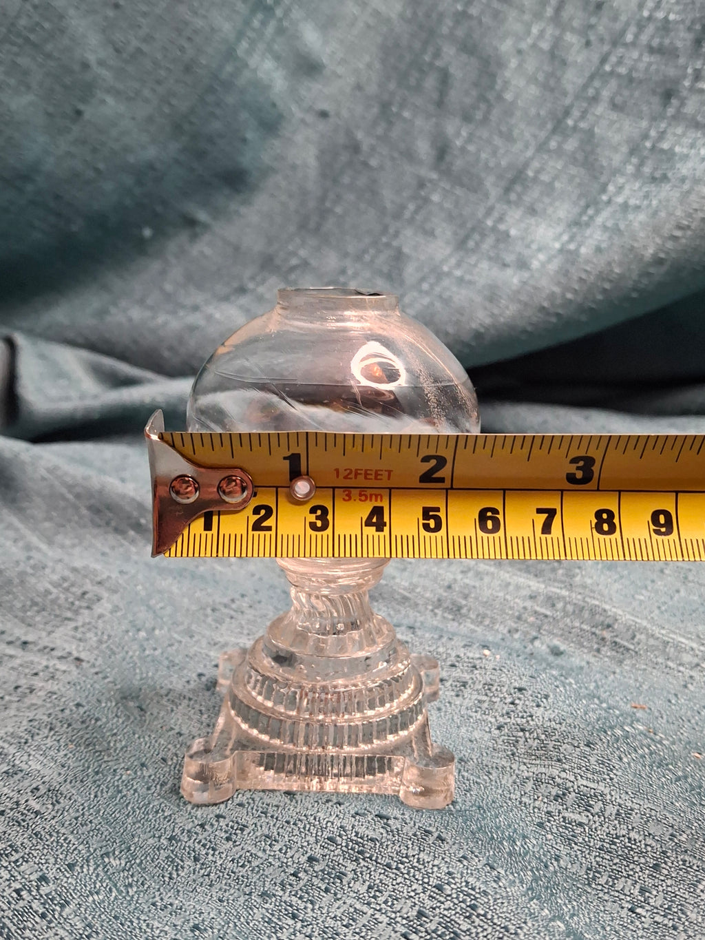 Antique Miniature Boston & Sandwich Pressed Glass Whale Oil Lamp, Circa 1840s