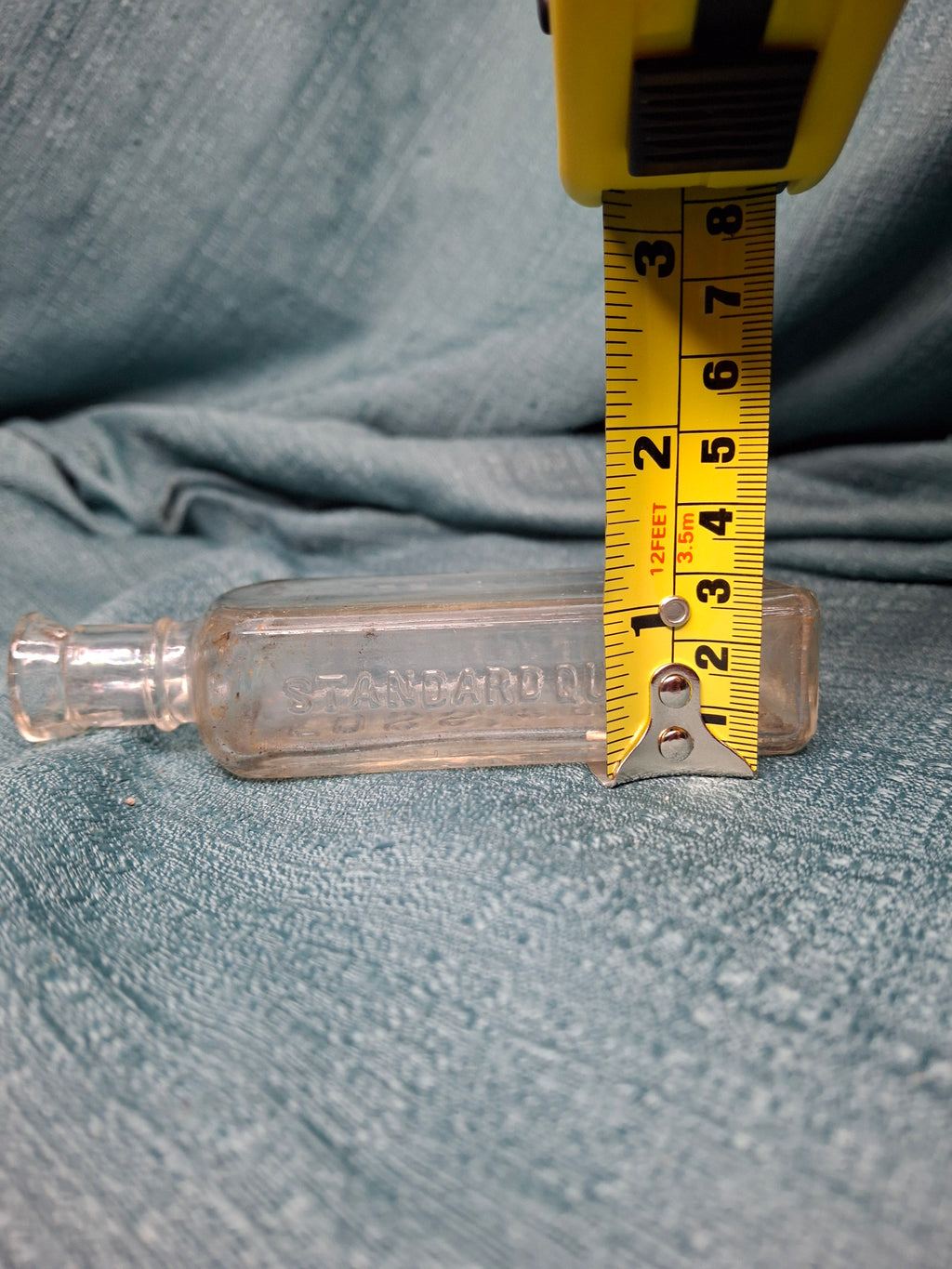 Antique Foss' Liquid Fruit Flavors Extract Bottle 2 oz Clear Glass, Portland ME