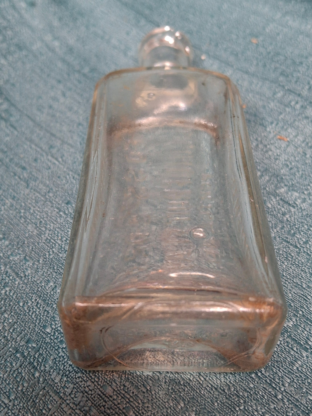 Antique Foss' Liquid Fruit Flavors Extract Bottle 2 oz Clear Glass, Portland ME