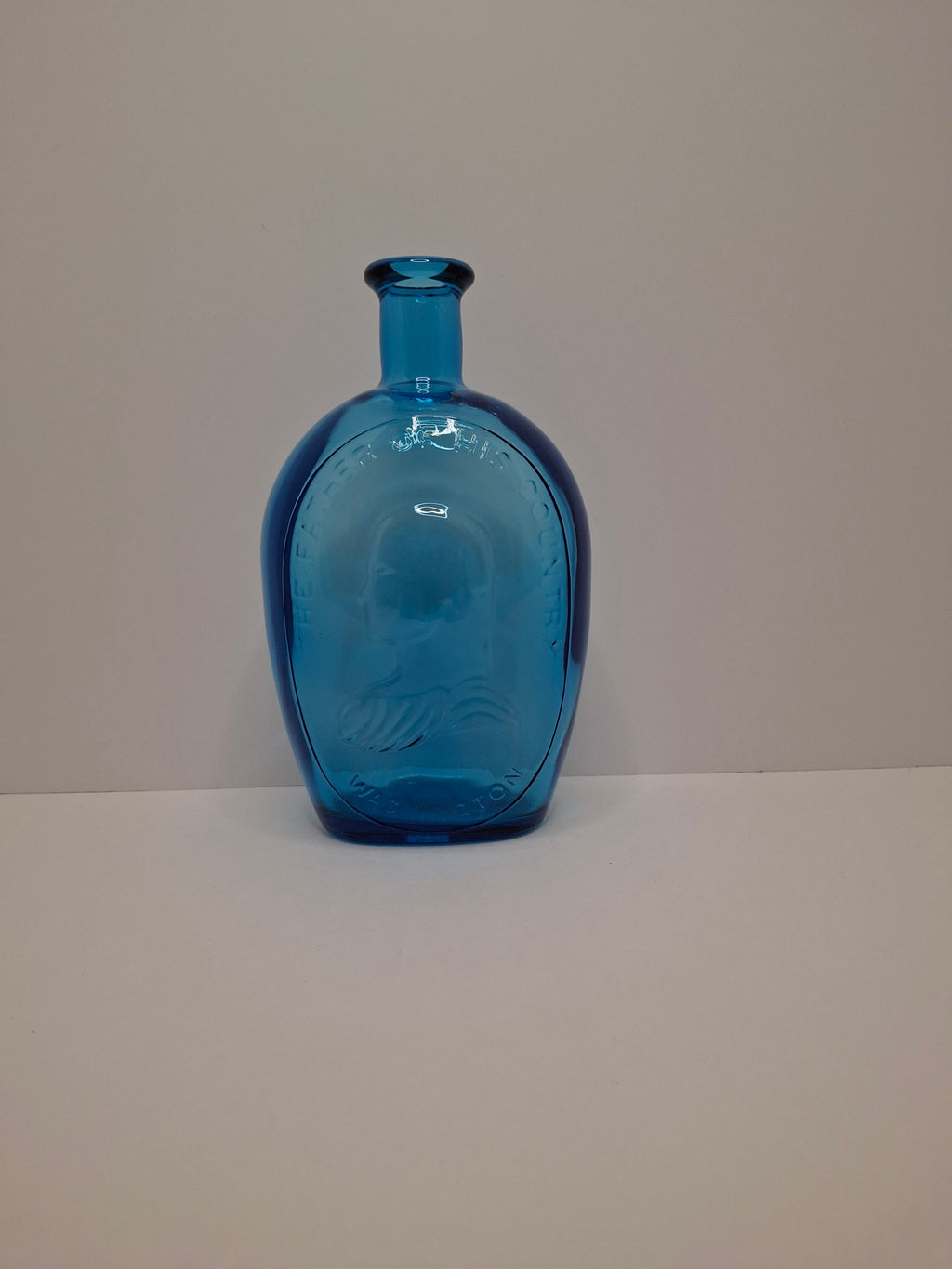 Cobalt Glass Washington-Taylor Flask Reproduction - "The Father of His Country"