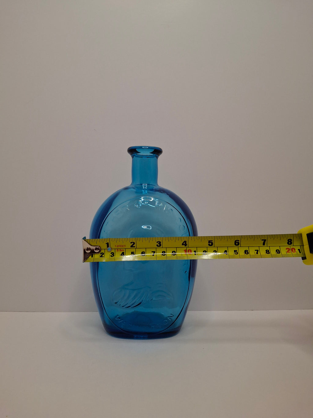 Cobalt Glass Washington-Taylor Flask Reproduction - "The Father of His Country"