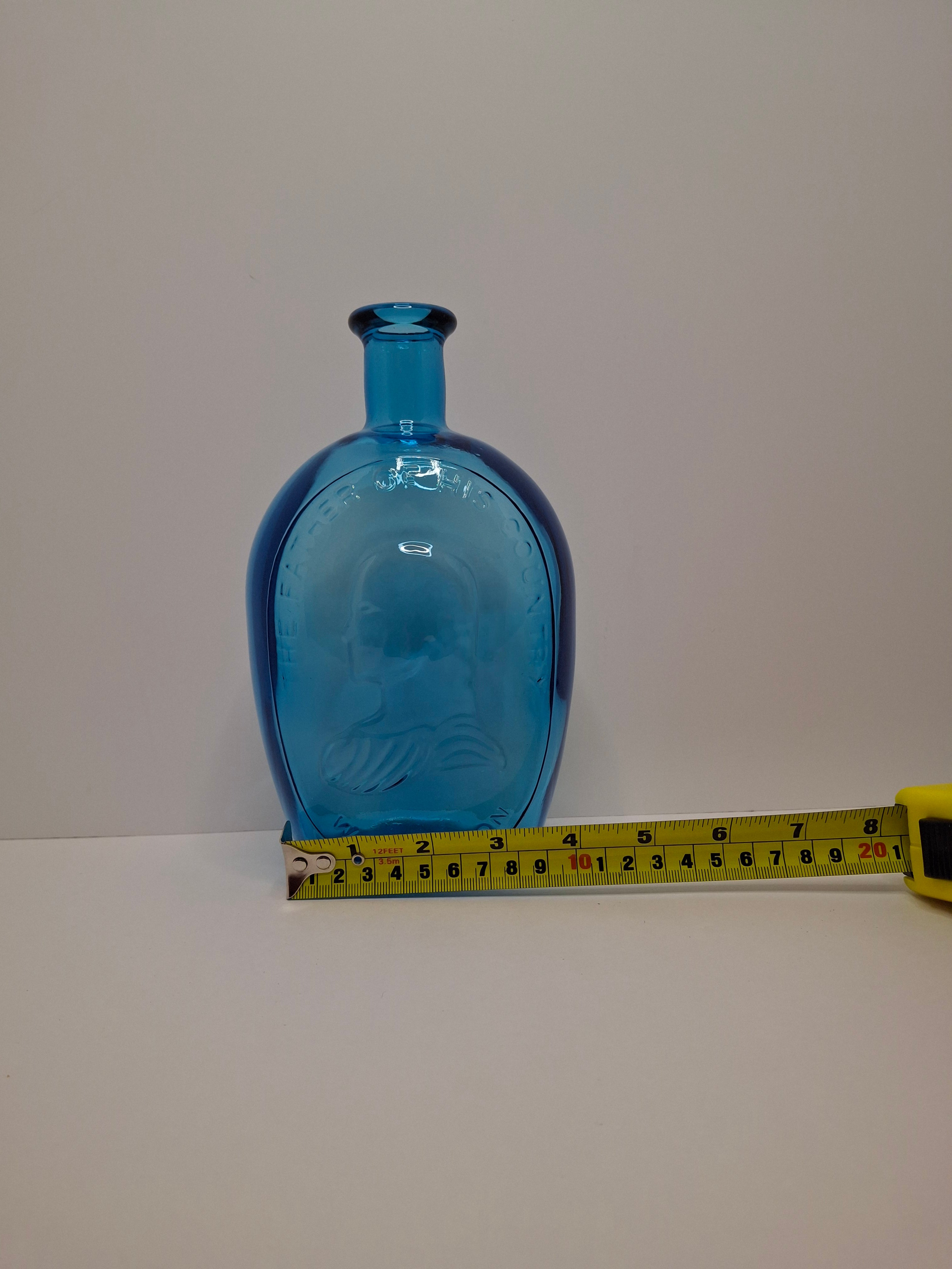 Cobalt Glass Washington-Taylor Flask Reproduction - "The Father of His Country"
