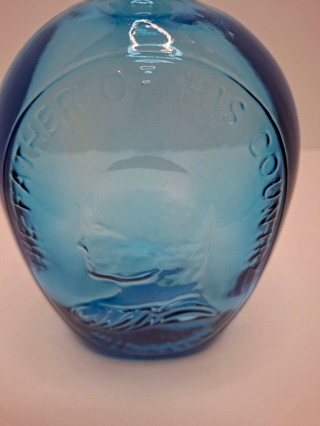 Cobalt Glass Washington-Taylor Flask Reproduction - "The Father of His Country"