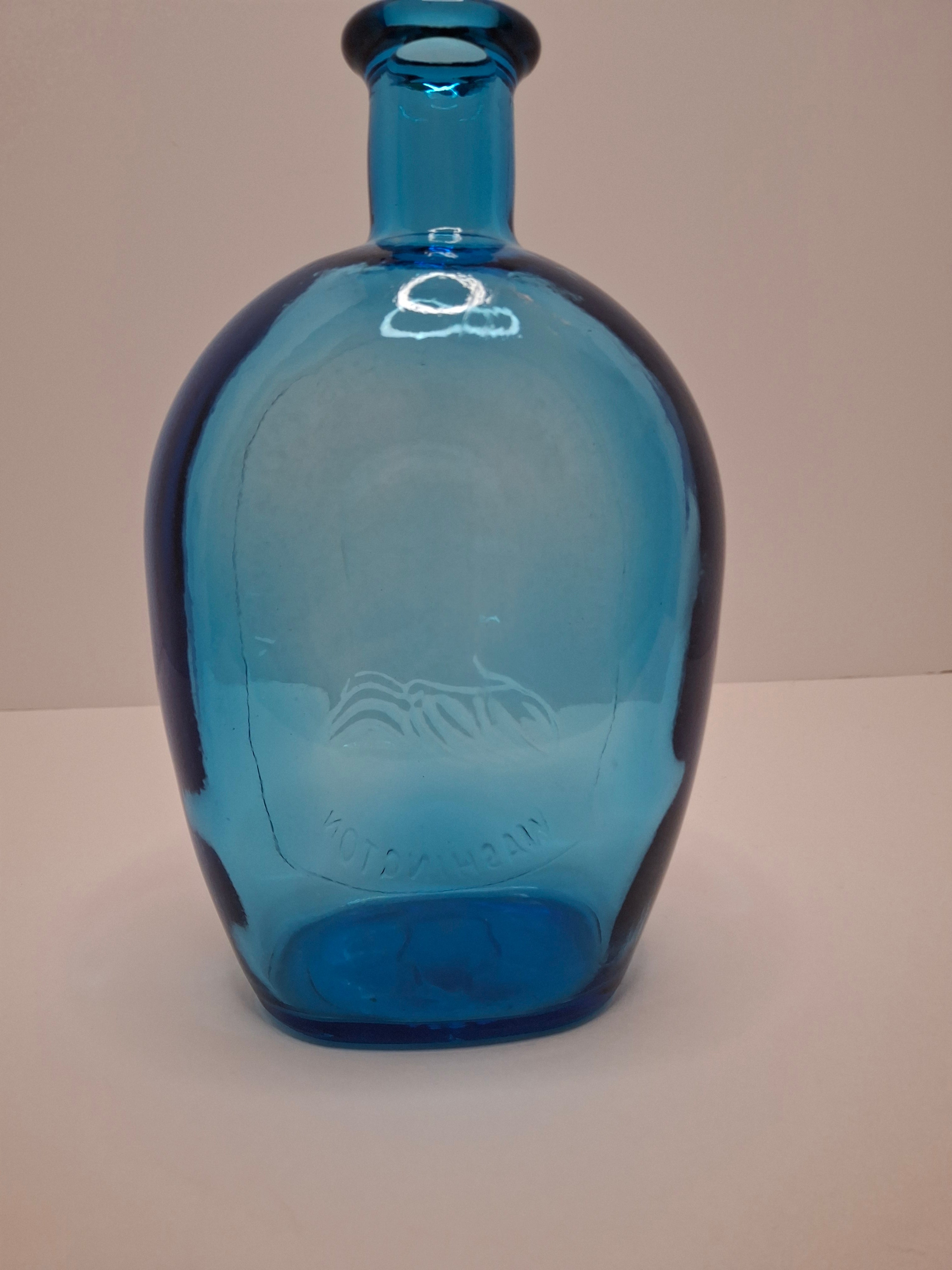 Cobalt Glass Washington-Taylor Flask Reproduction - "The Father of His Country"