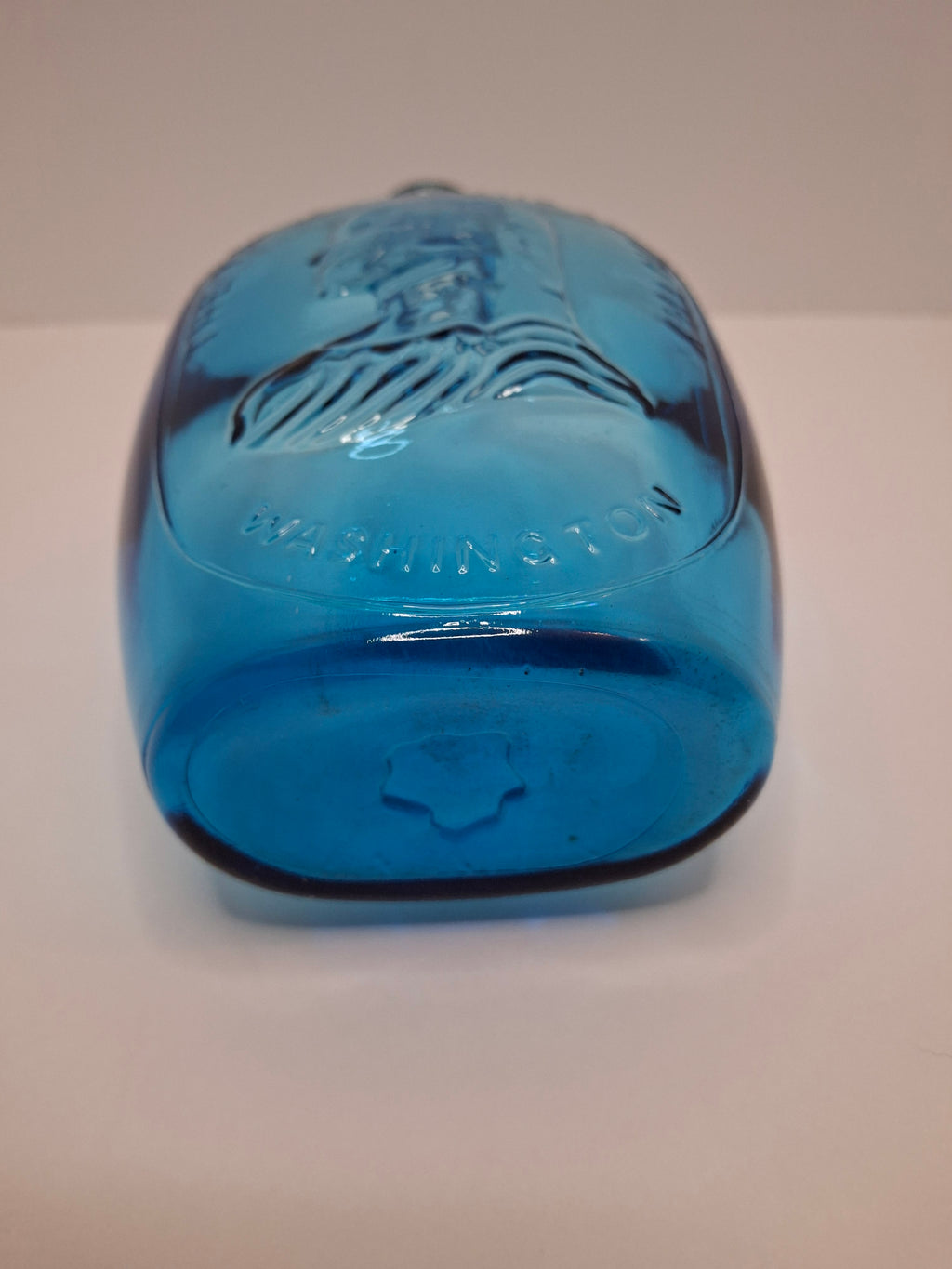 Cobalt Glass Washington-Taylor Flask Reproduction - "The Father of His Country"