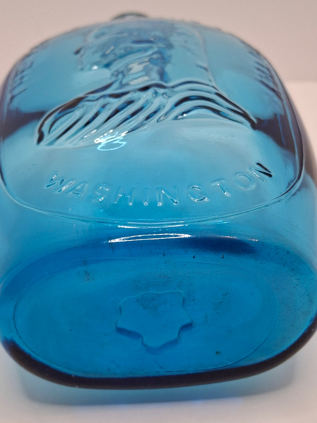 Cobalt Glass Washington-Taylor Flask Reproduction - "The Father of His Country"